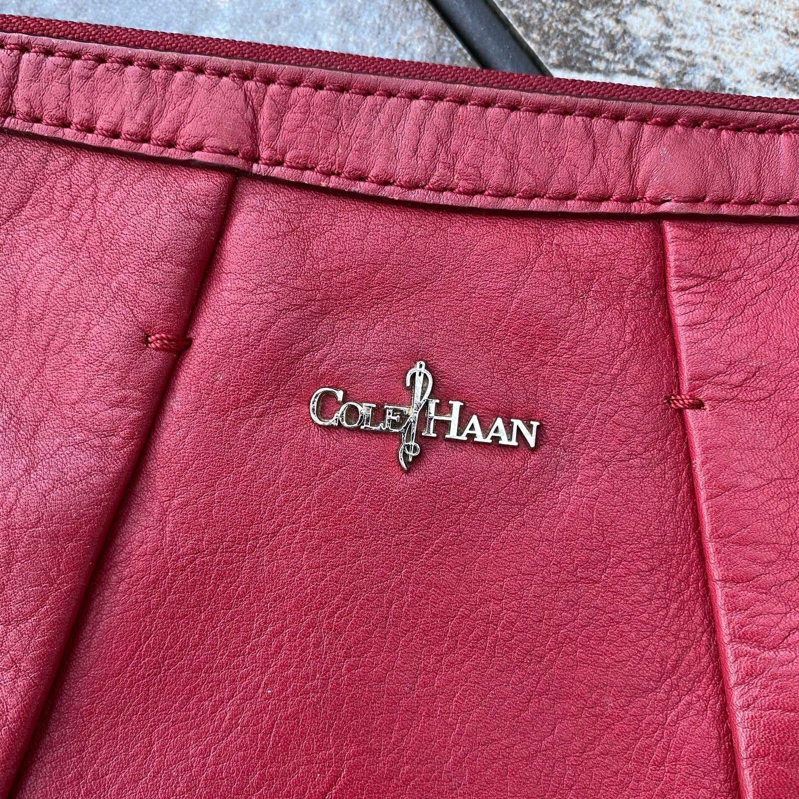 Cole Haan Cole Haan Red Leather Adele Pleated Small Crossbody Bag Size ONE SIZE - 4 Thumbnail