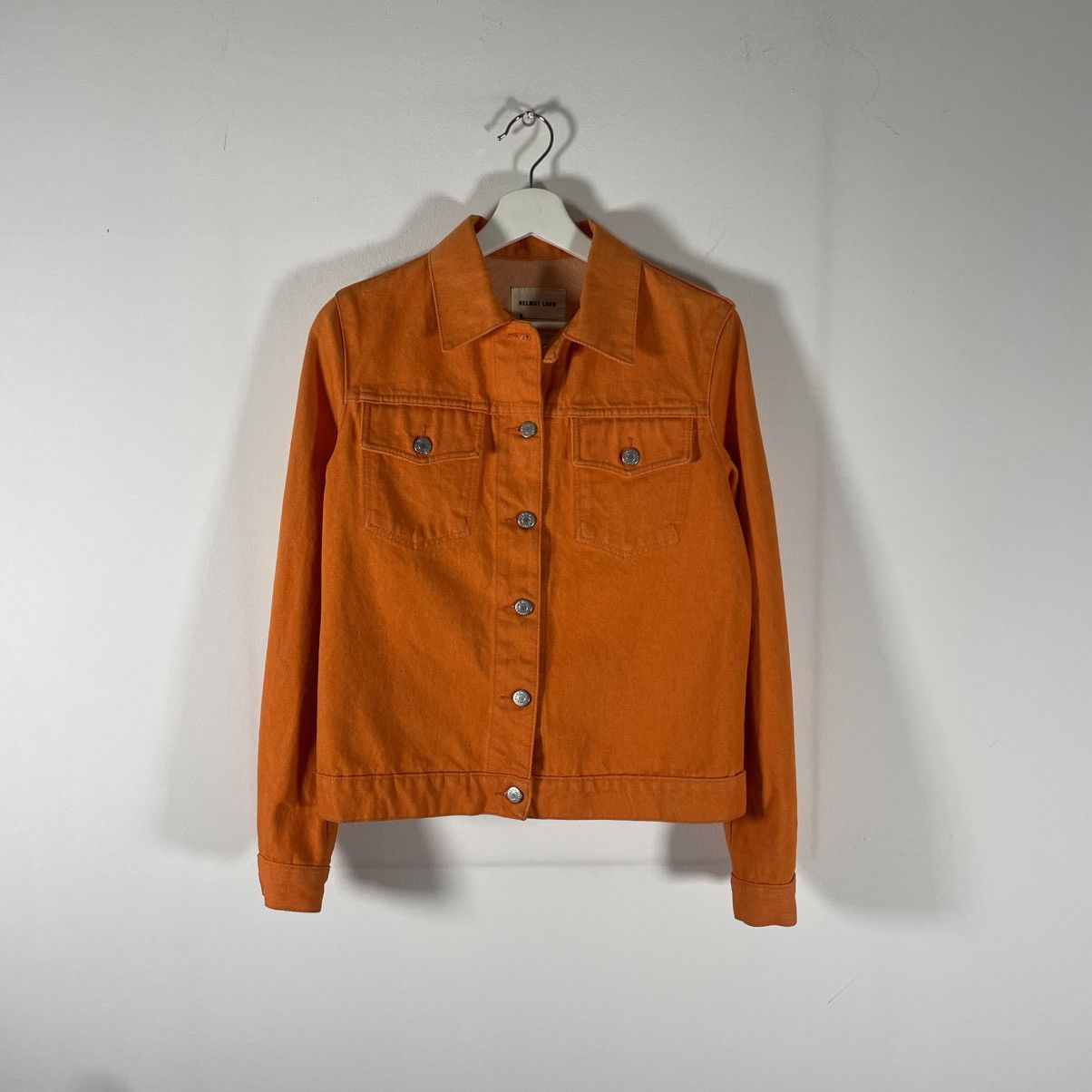 Helmut Lang Helmut Lang S/S 2000 safety orange denim jacket Size L / US 10 / IT 46 - 1 Thumbnail