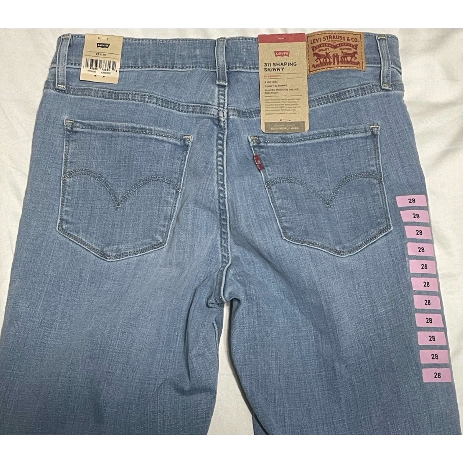 Levi's Levi's 311 Shaping Skinny Jeans 28x30 Slim Mid Rise Denim Blue Women's Regular Pants Slim Shaping Pockets Stretch Size 28" / US 6 / IT 42 - 4 Thumbnail