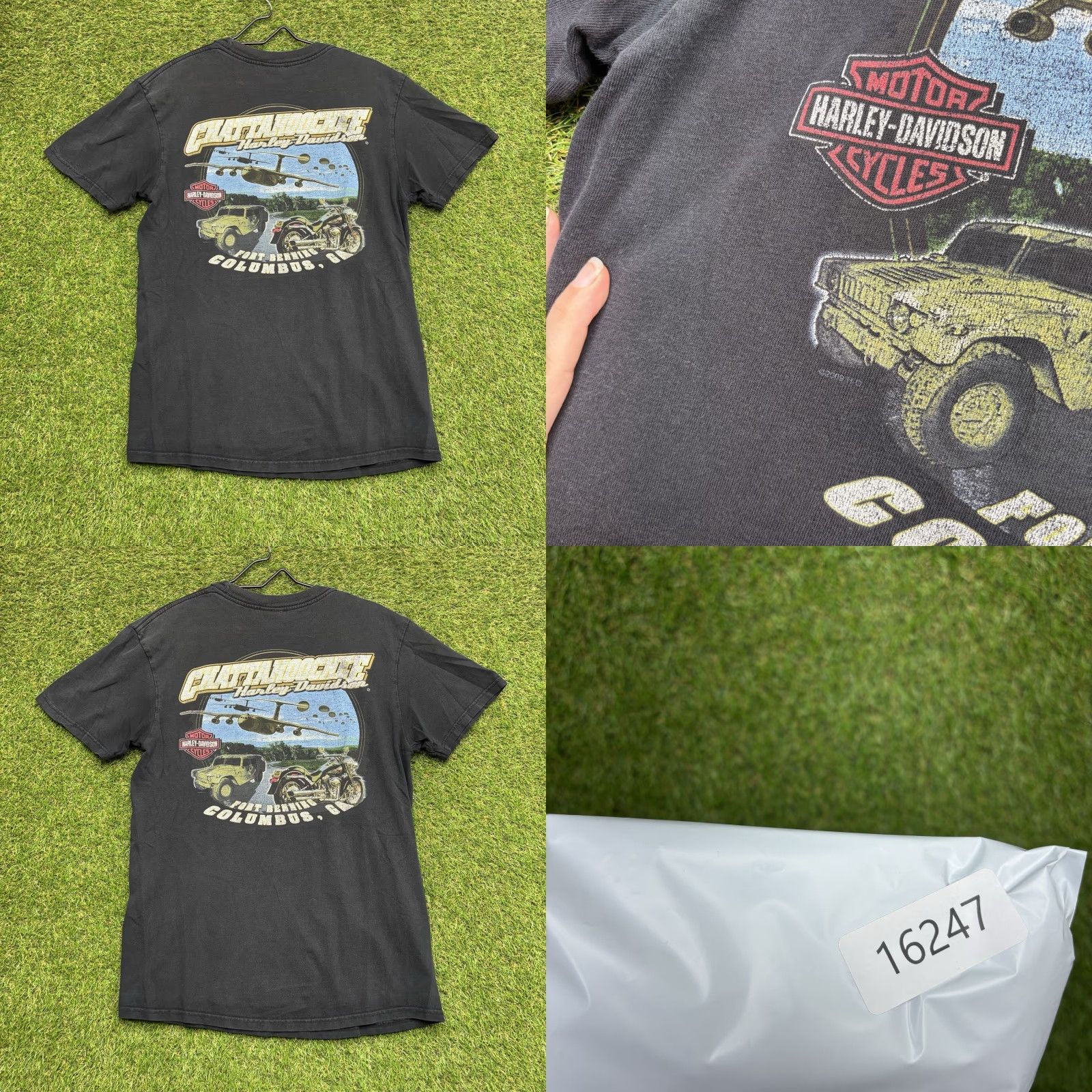Harley Davidson VINTAGE Harley-Davidson Shirt Mens L Black Cotton Knit Short Sleeve Crew Neck Motorcycle 2000s 2000-2009 Double-Sided(Rectangle) Size US L / EU 52-54 / 3 - 9 Thumbnail