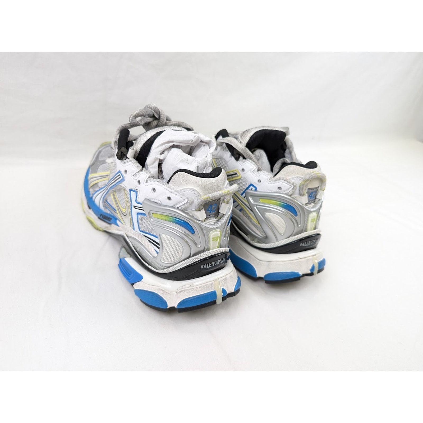 Balenciaga o1rshd1 Rubber Runner in White/Yellow/Blue Size US 12 / EU 45 - 19 Thumbnail