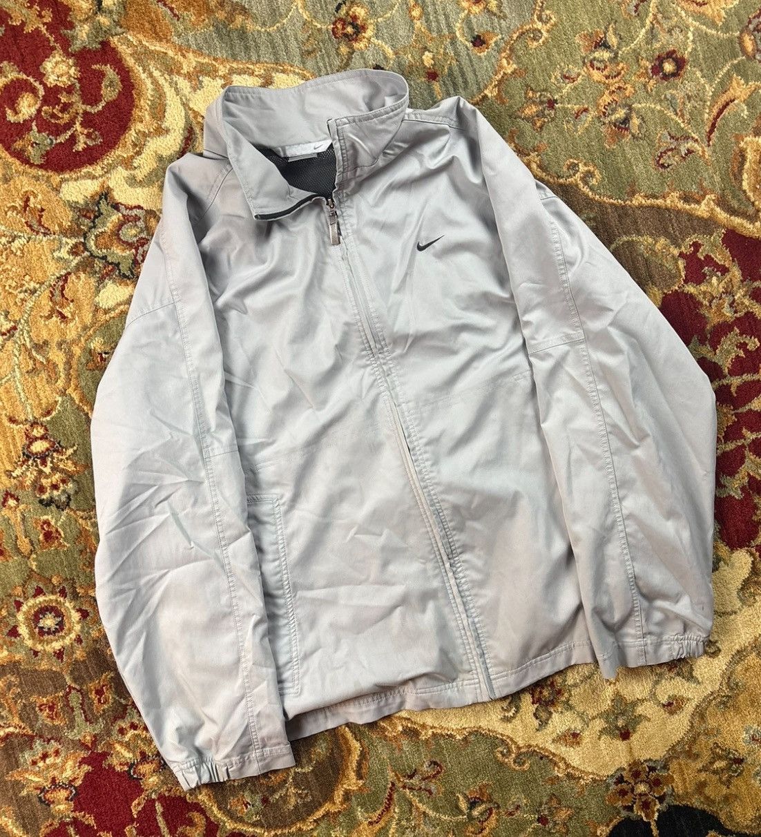 Nike Vintage Y2K Nike grey lightweight windbreaker jacket Size US XL / EU 56 / 4 - 1 Thumbnail