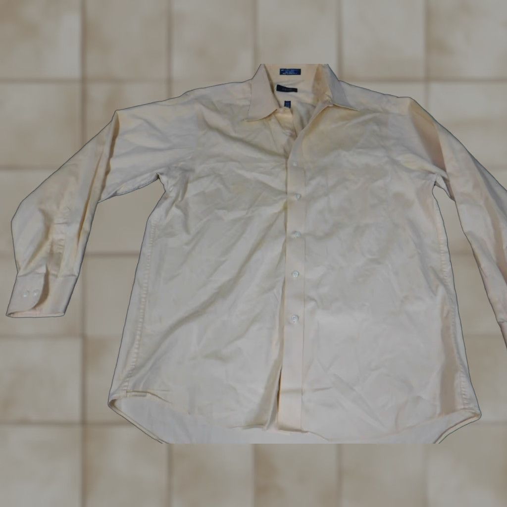 Izod IZOD Mens Shirt 16.5 Yellow Easy Care Button-Down Solid Knit Cotton Long Sleeve Size US XL / EU 56 / 4 - 1 Thumbnail