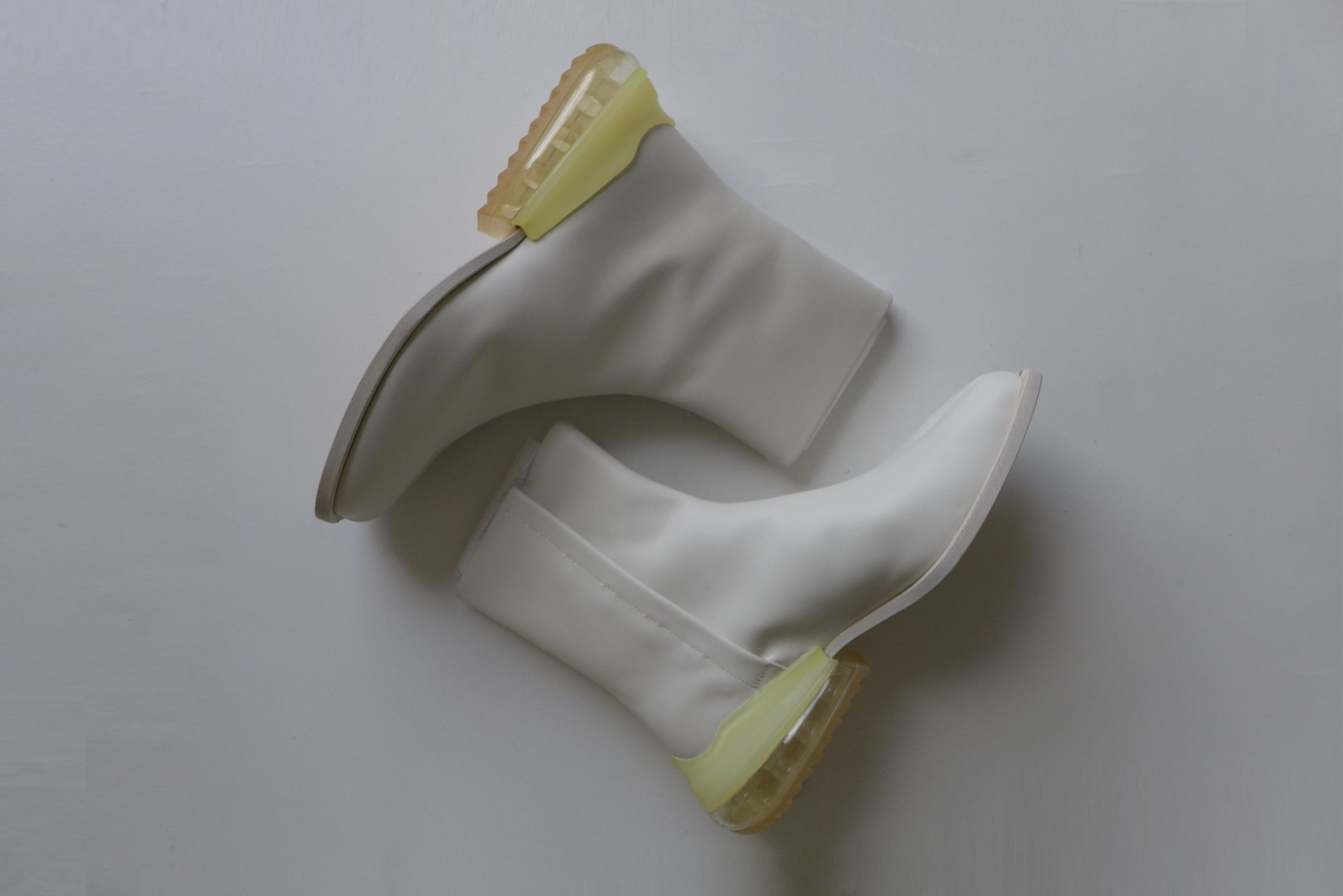 Maison Margiela Margiela Tabi Airbag Heel Boots - White Calf Leather Size US 11 / EU 44 - 3 Thumbnail