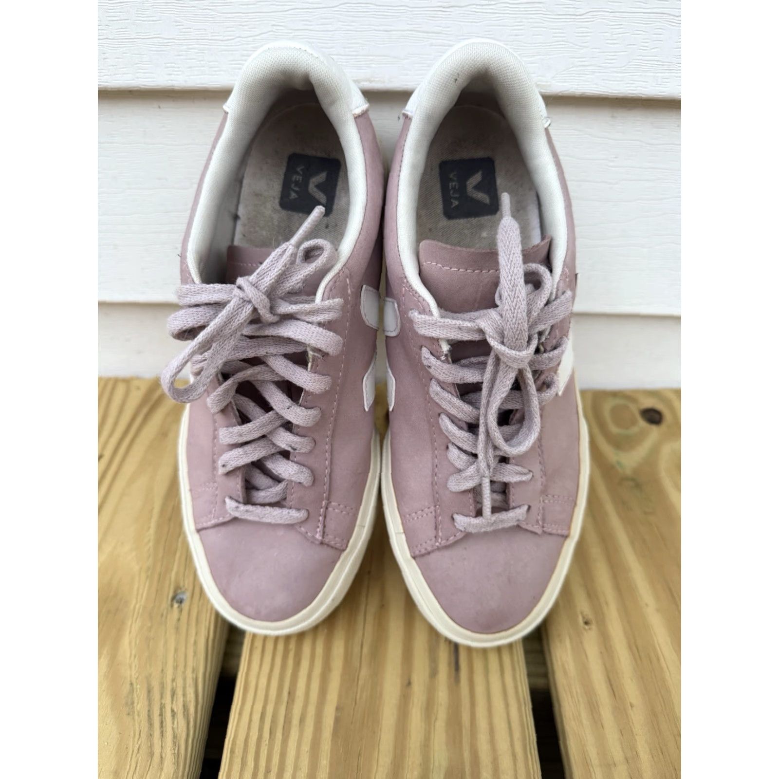 Veja VEJA Campo Nubuck Babe Pink Sneakers Trainers Size US 7 EU 38 Lace Up Women Casual Activewear Suede Nubuck Pink Logo Low Top Circa 7 US Womens Shoes Size US 7 / IT 37 - 3 Thumbnail