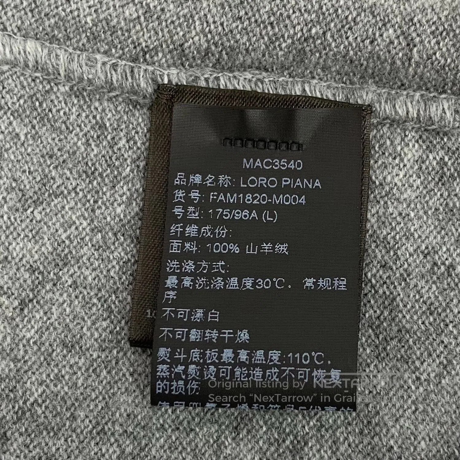Loro Piana LORO PIANA Gray Goat Hair Hooded Zip Long Sleeve Sweatshir Size US L / EU 52-54 / 3 - 7 Thumbnail