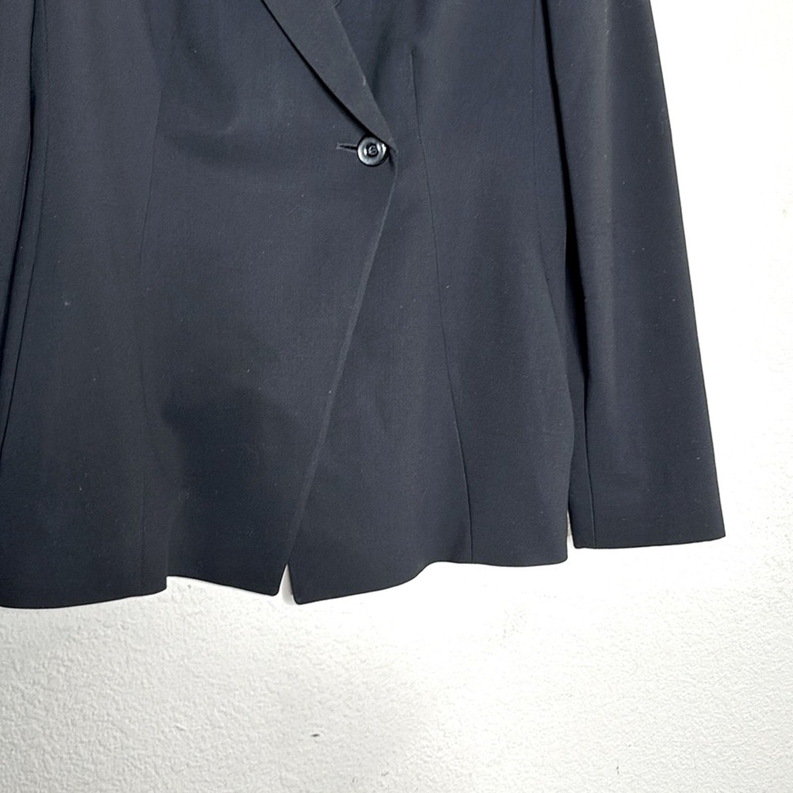Armani Collezioni VTG Armani Collezioni 100% Wool Tuxedo Pant Suit Black Sz 8 Size M / US 6-8 / IT 42-44 - 13 Thumbnail