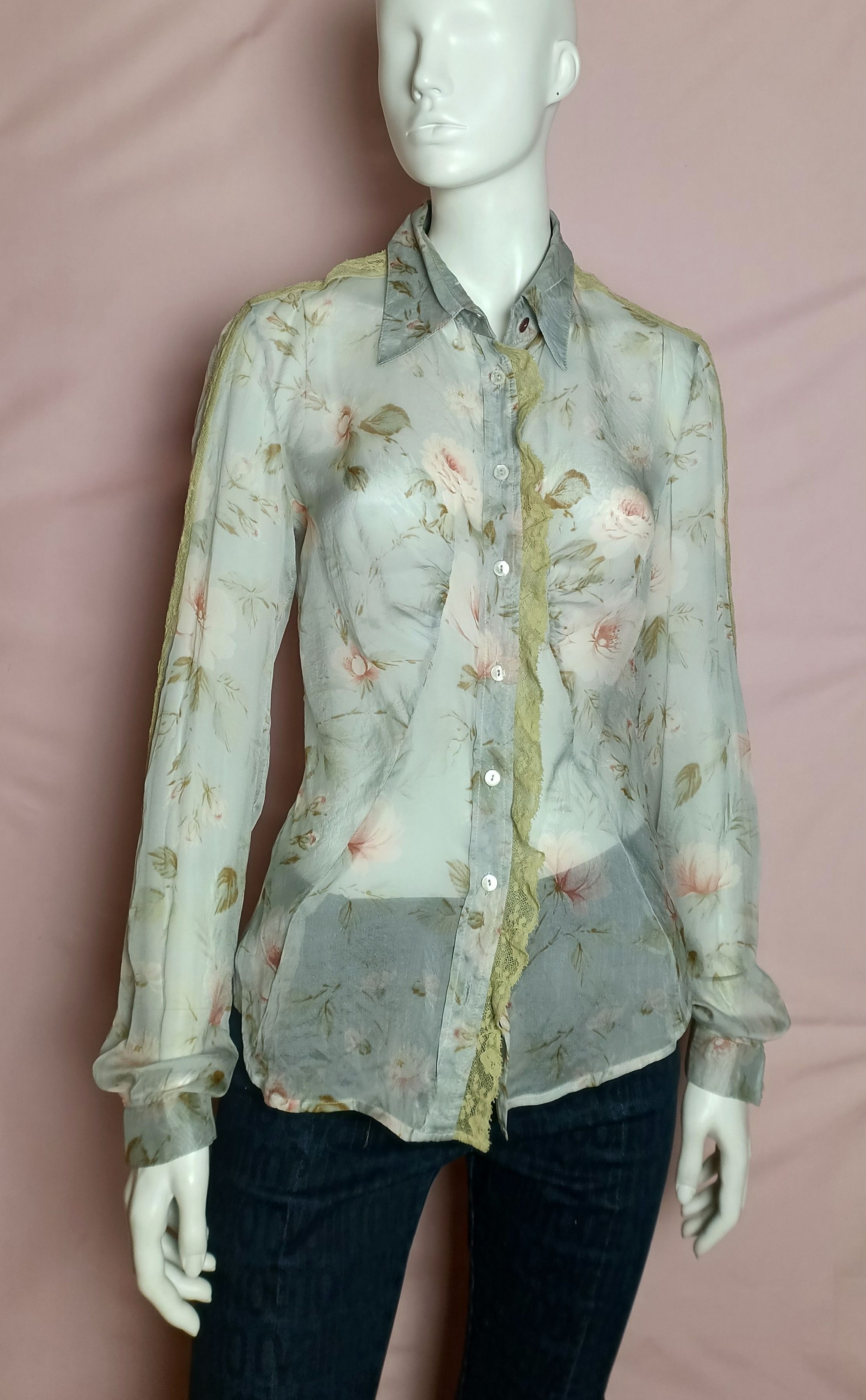Dolce & Gabbana Dolce & Gabbana Silk Floral Print Mesh Detail Size M / US 6-8 / IT 42-44 - 1 Thumbnail