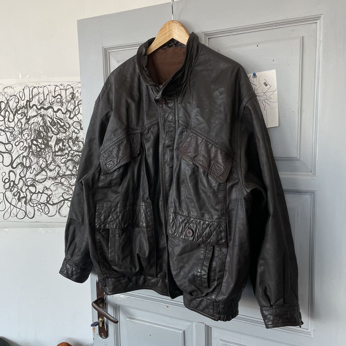 Genuine Leather × Vintage Vintage 90’s Avantgarde leather jacket y2k Size US L / EU 52-54 / 3 - 1 Thumbnail