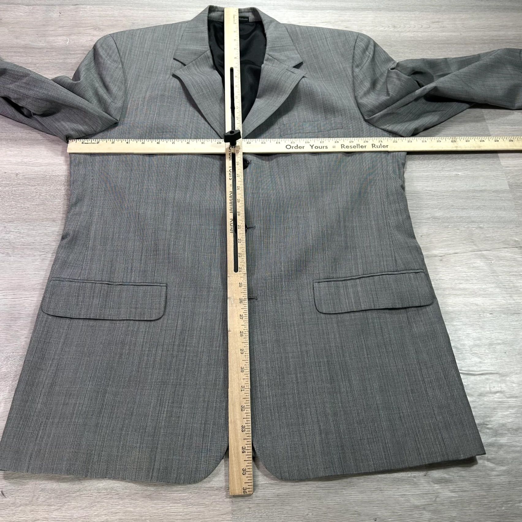 Alfani Alfani Mens 44L 2 Piece Suit Jacket Pants Gray Wool Cashmere Check Size 44R - 5 Thumbnail
