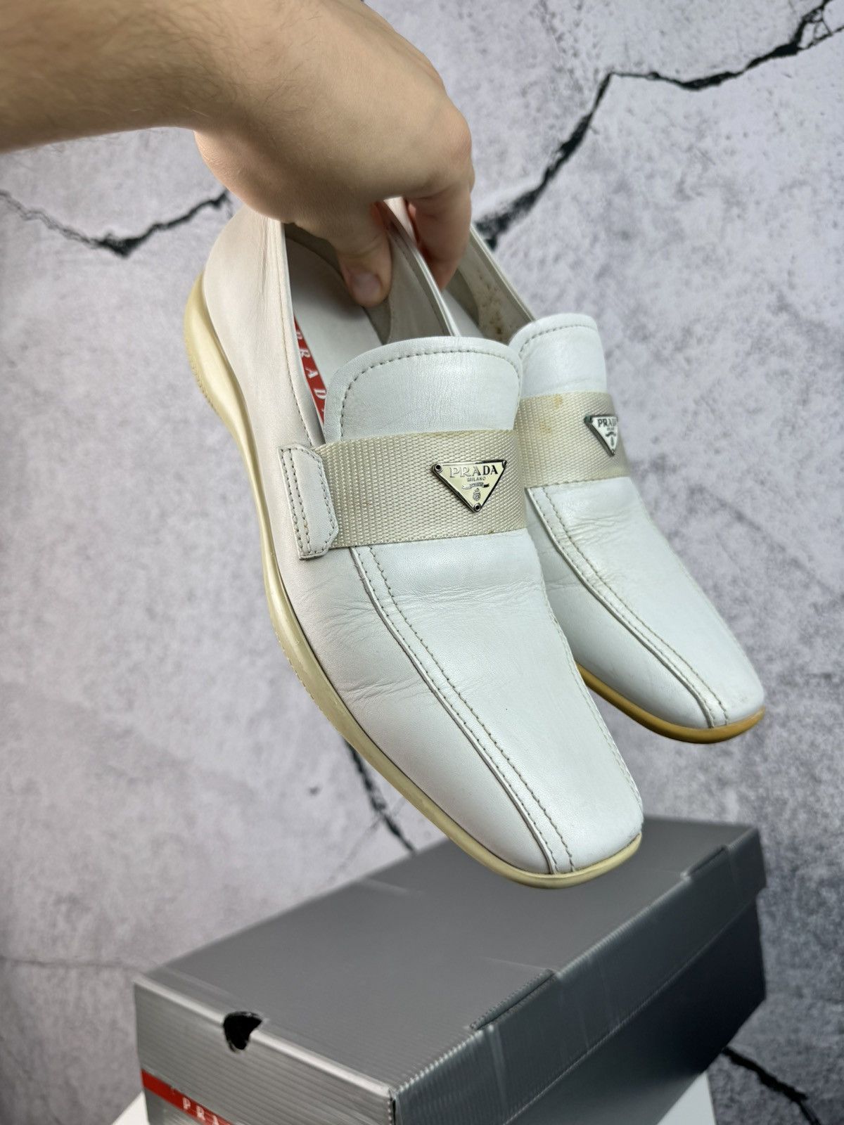 Prada PRADA MILANO Logo Leather Driver Sport Loafers Size US 8 / EU 41 - 3 Thumbnail