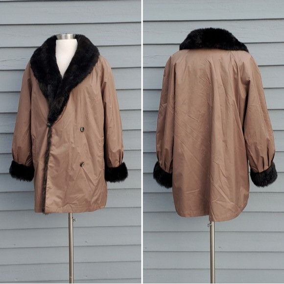 Vintage Vintage 90s y2k Brown Faux Fur Polyester Reversible Double B Size L / US 10 / IT 46 - 2 Thumbnail