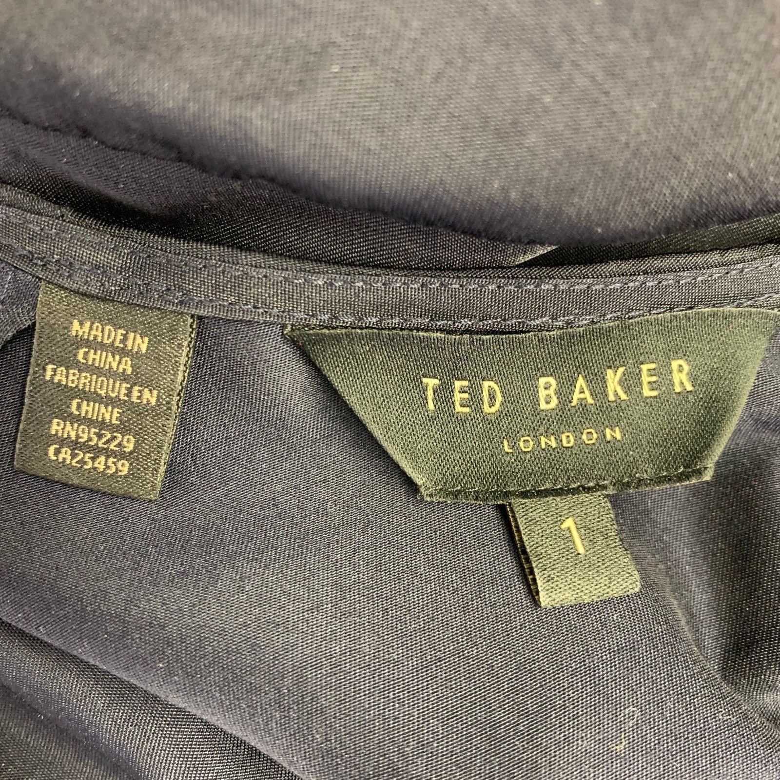 Ted Baker Size S Aminna Navy Polyester Utility Mid Calf Dress Size S / US 4 / IT 40 - 4 Thumbnail