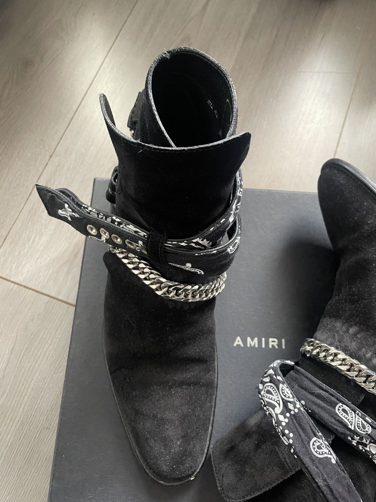 Amiri Amiri suede Bandana Chain Boots Size US 9.5 / EU 42-43 - 3 Thumbnail