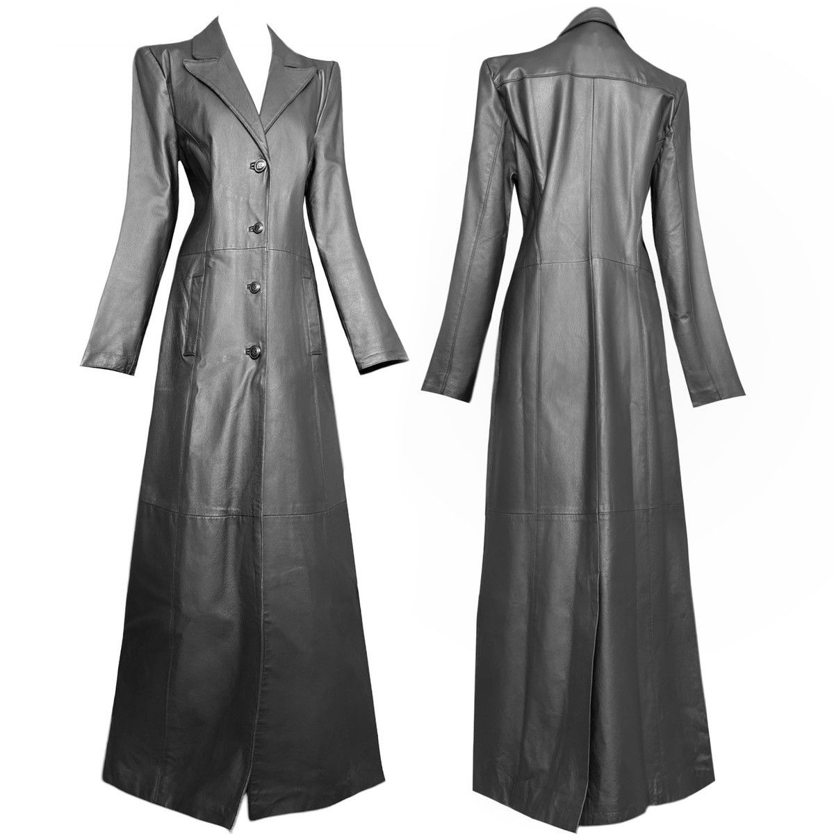 Vintage Iconic super long matrix leather coat Size S / US 4 / IT 40 - 4 Thumbnail