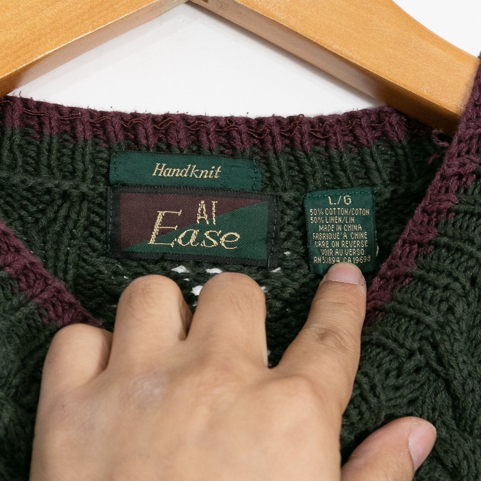 Vintage Vintage 90s Cable Knit Cotton Sweater Mens Large - Retro Size US L / EU 52-54 / 3 - 4 Thumbnail