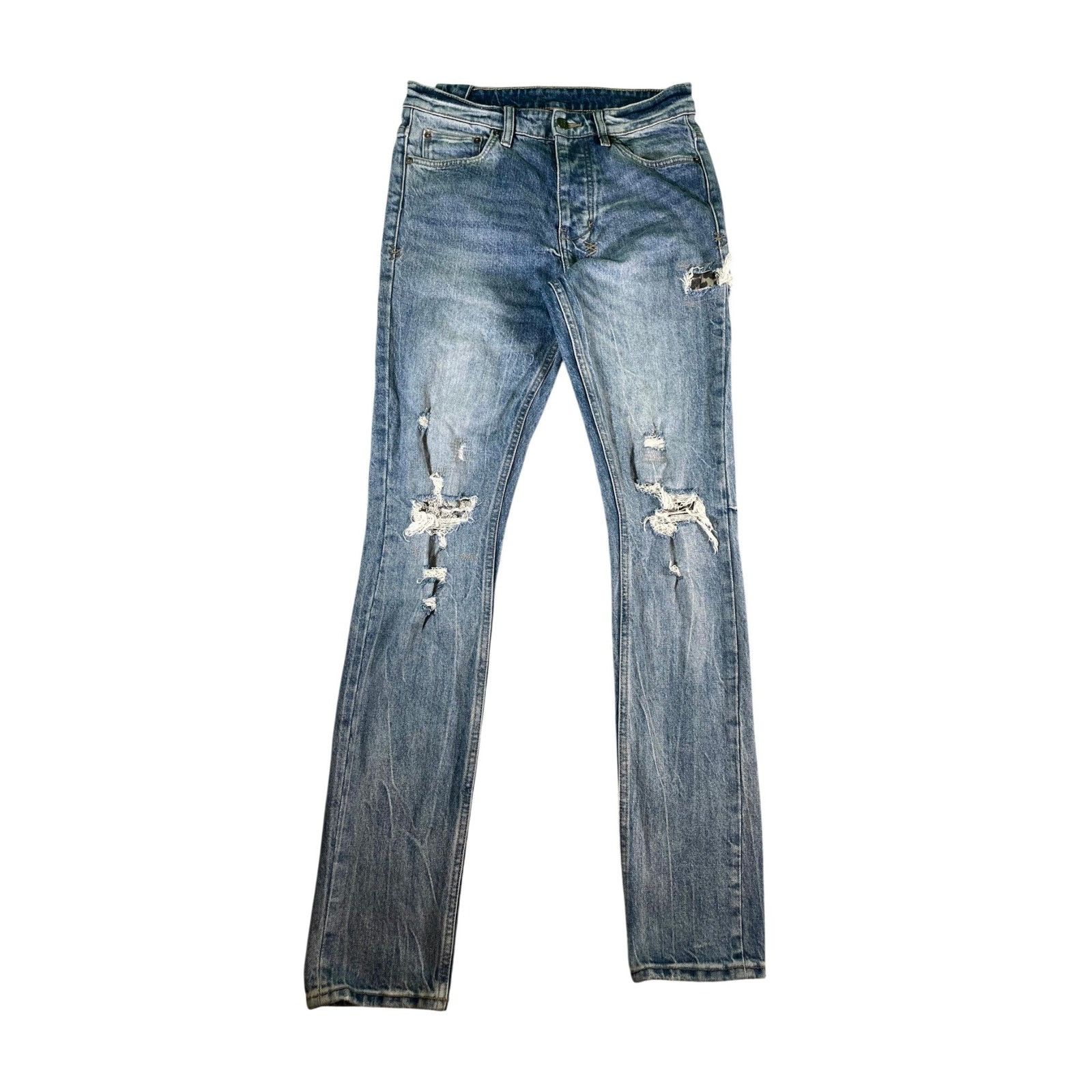 Ksubi Ksubi "Cheetah Patchwork" Light Wash Jeans Size US 30 / EU 46 - 1 Thumbnail