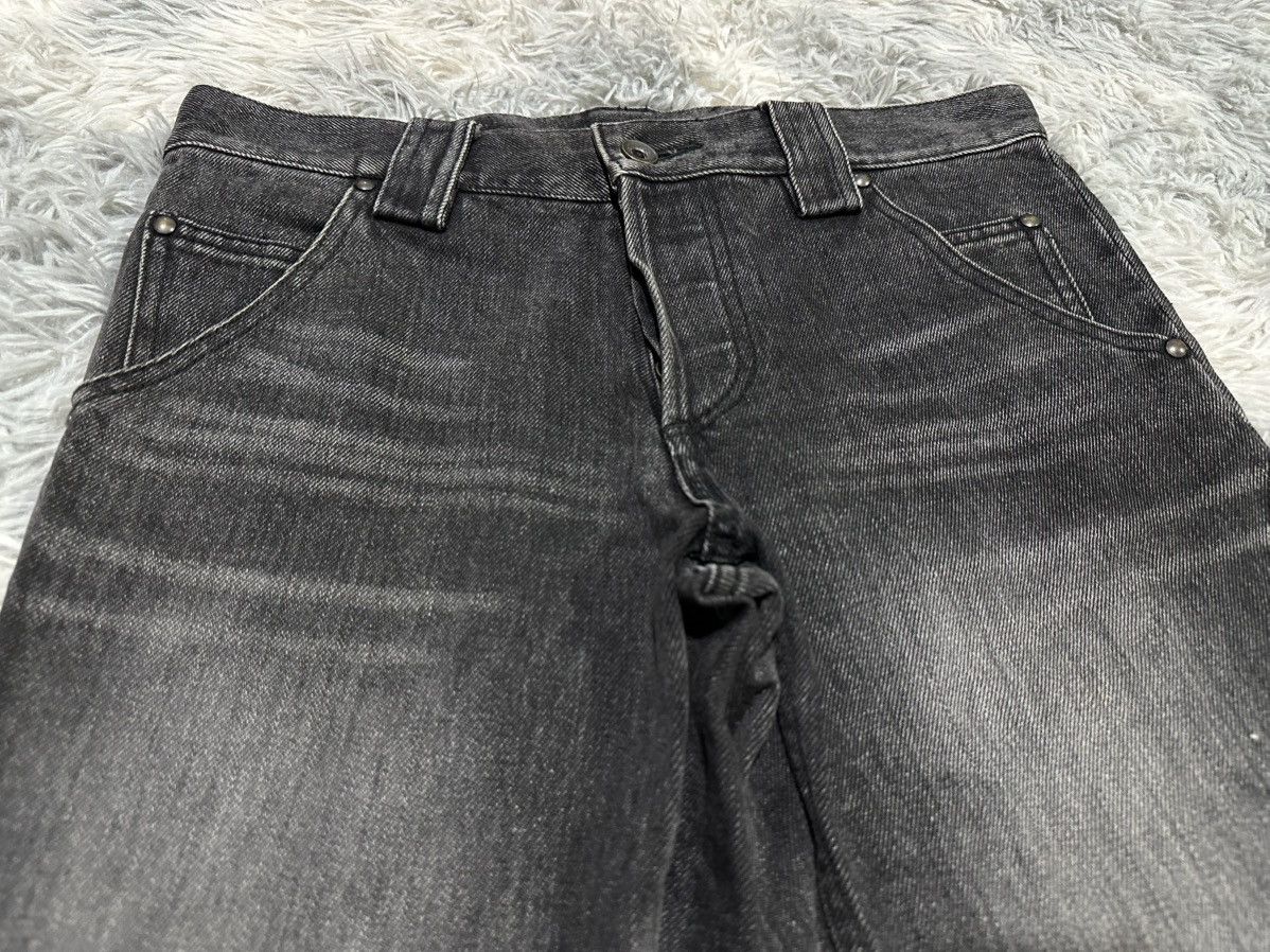 Shellac 🔥Sick Y2K Shellac Flared Black Denim Belted Goth Punk Size US 31 - 4 Thumbnail