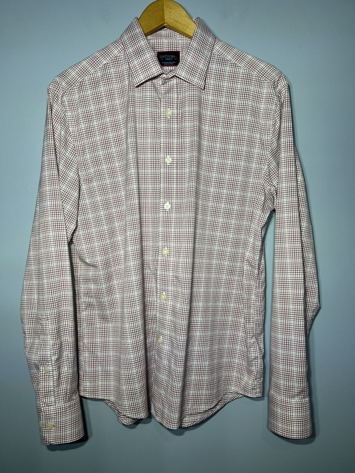 UNTUCKit UNTUCKit Beckman Shirt Men's Size Medium Red Checkered Size US M / EU 48-50 / 2 - 2 Thumbnail