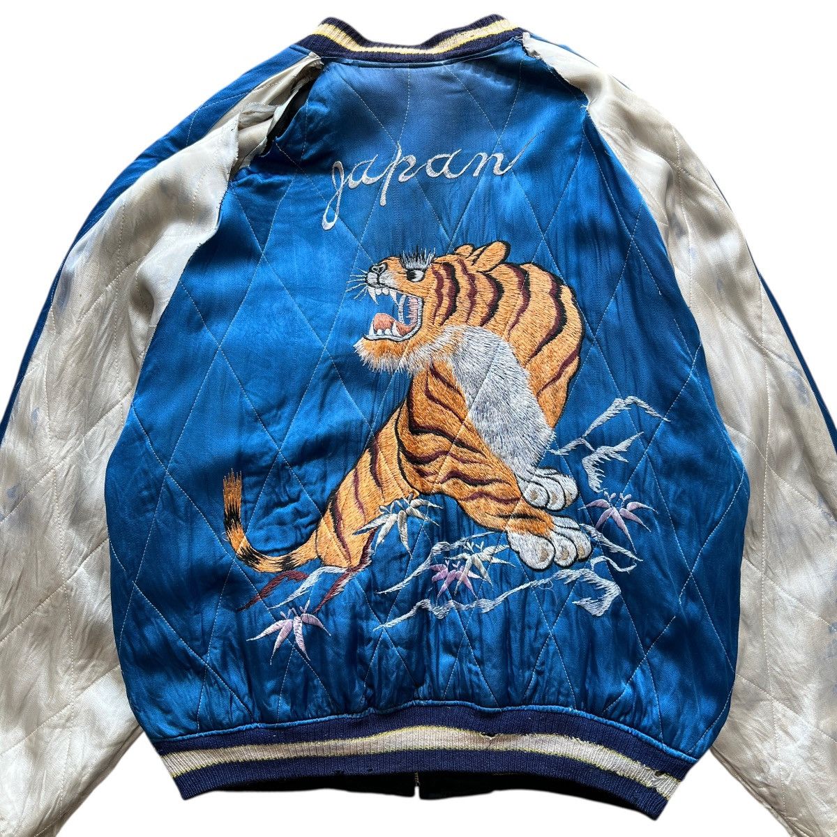 Vintage 🔥 50s WWII SUKAJAN SOUVENIR ANIMAL MOTIVE BOMBER JACKET Size US L / EU 52-54 / 3 - 1 Thumbnail