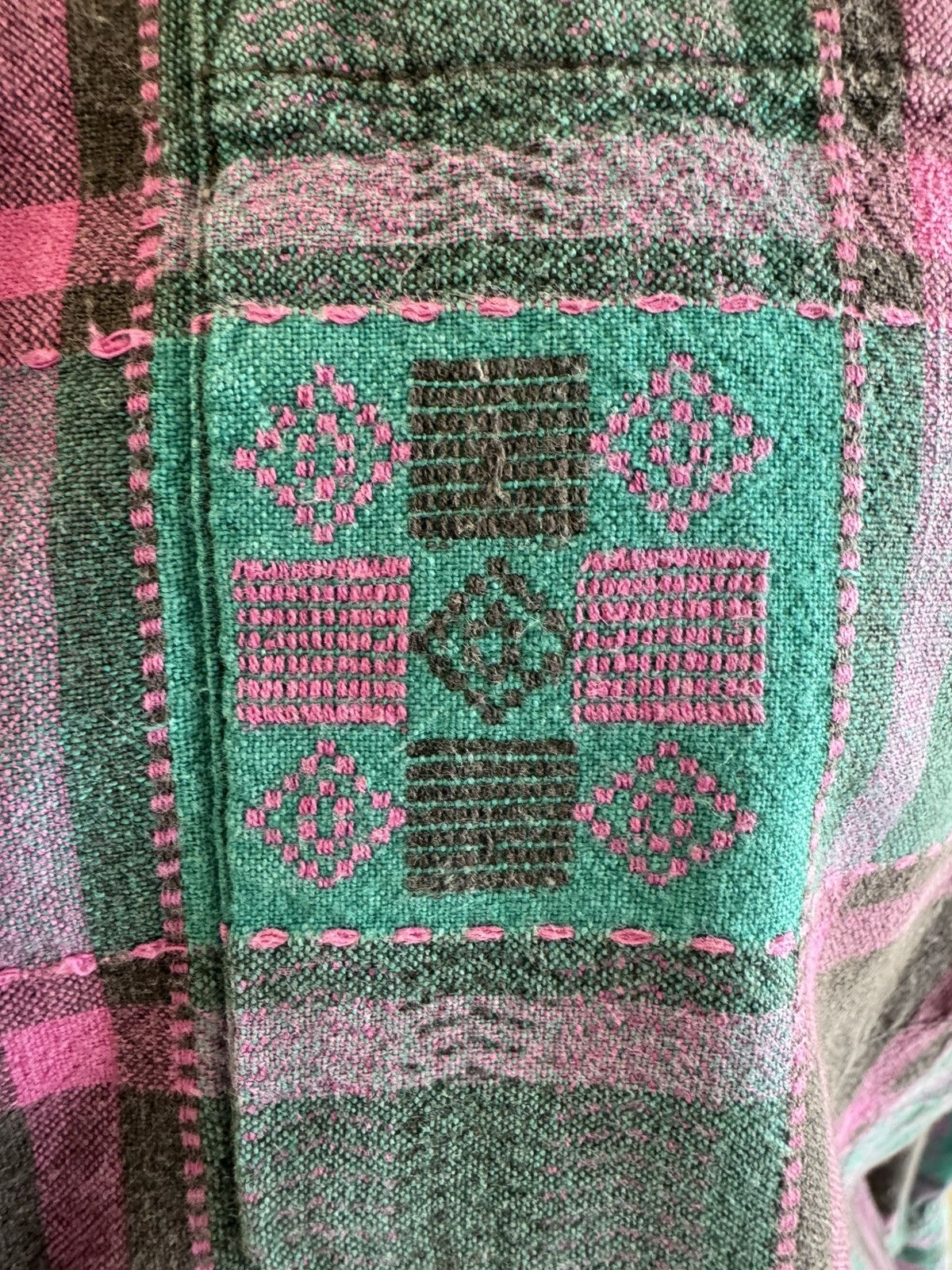 Vintage Rachel Brooke plaid button teal fuschia 100% cotton vintage Size M / US 6-8 / IT 42-44 - 4 Thumbnail