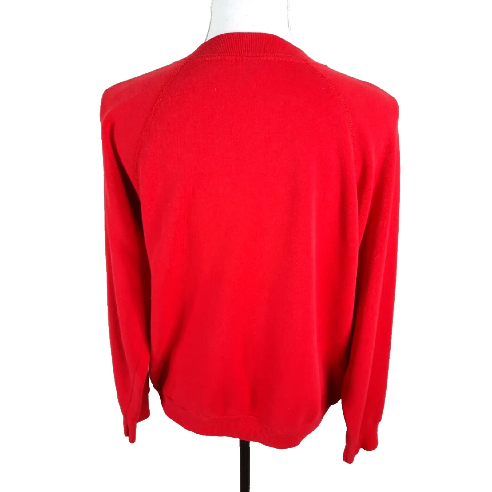 Vintage VINTAGE Unbranded Sweatshirt Red Raglan Crewneck Women Size M Crew Sweatshirt Size M / US 6-8 / IT 42-44 - 4 Thumbnail