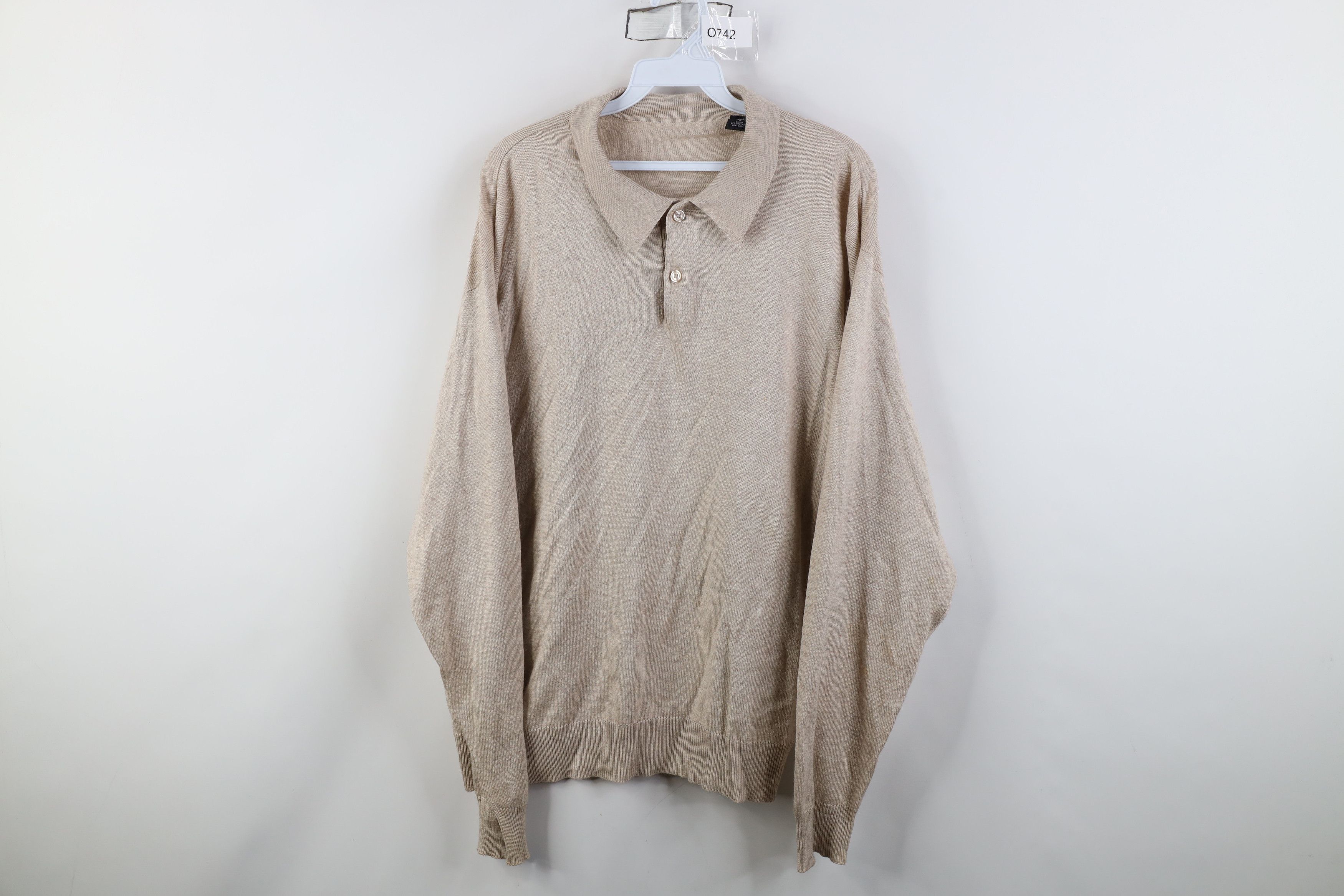 Vintage Vintage 90s Streetwear Silk Cashmere Knit Collared Sweater Size US XL / EU 56 / 4 - 1 Thumbnail
