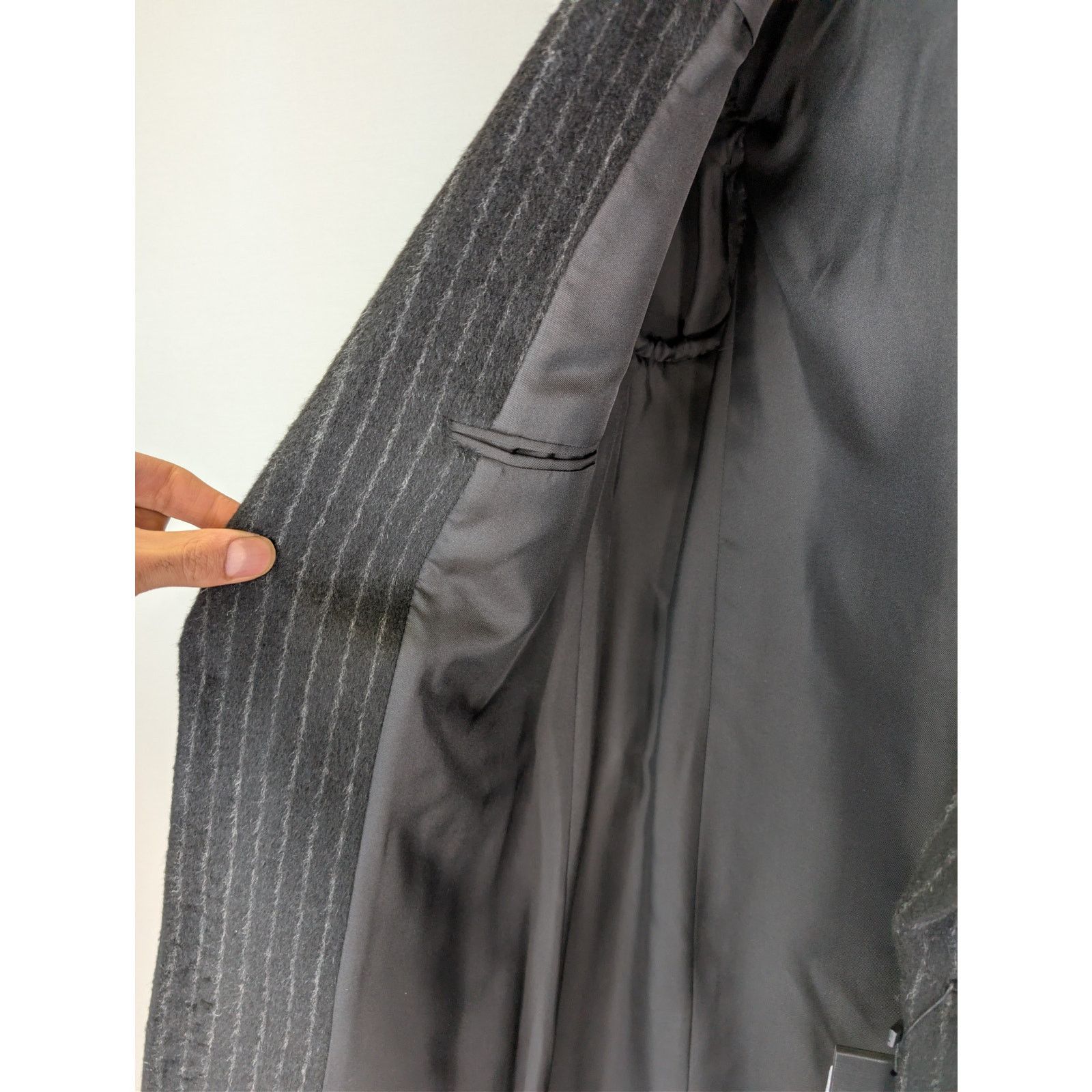 Saint Laurent Paris o1rshd1 Manteau Rayure Relief Stripe Coat Anthracite Chalk Size US M / EU 48-50 / 2 - 8 Thumbnail