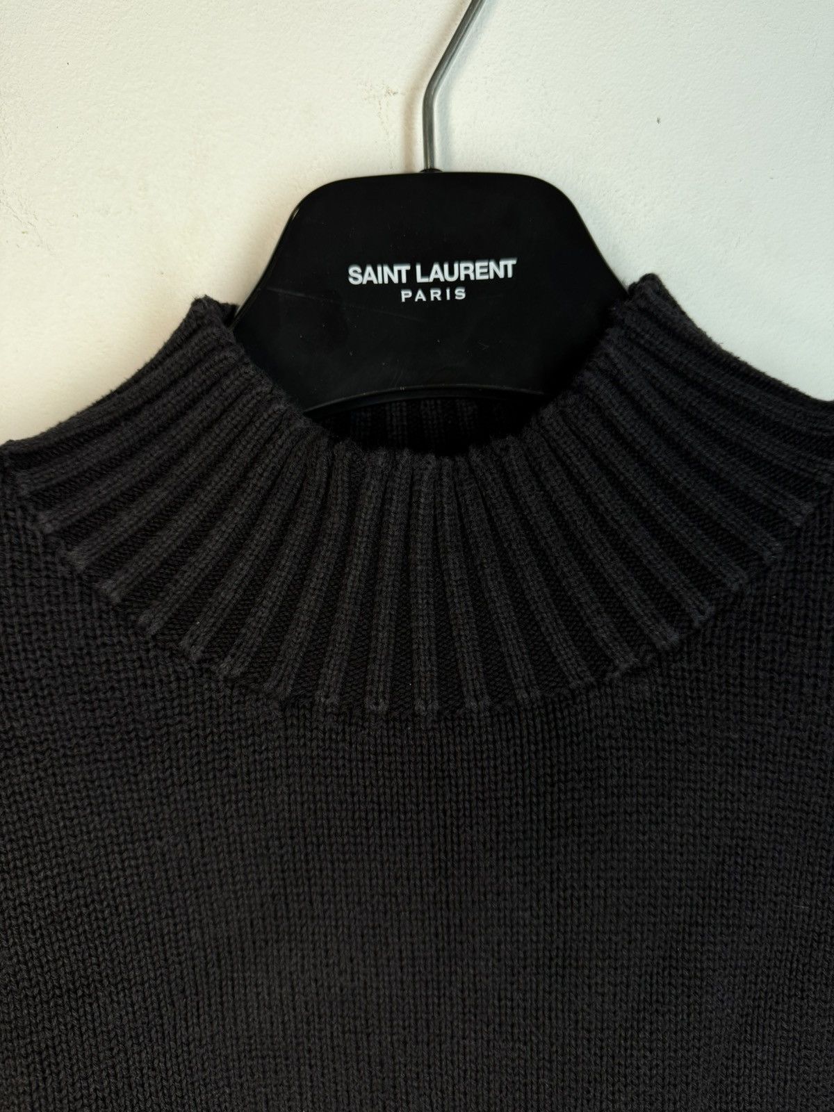 Yves Saint Laurent Black YSL Sweater Knit Big Logo Turtleneck YSL Sweatshirt Size US L / EU 52-54 / 3 - 13 Thumbnail