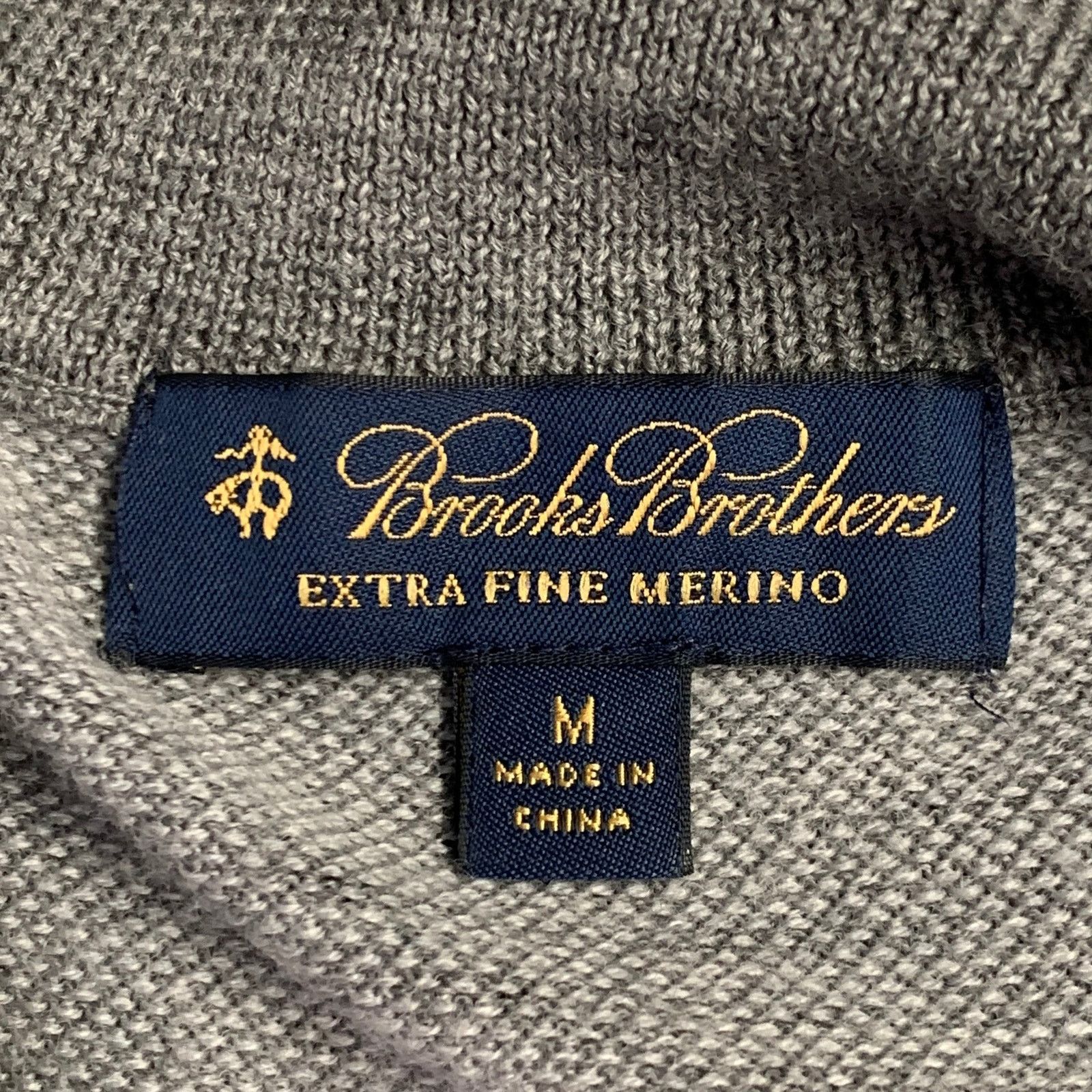 Brooks Brothers BROOKS BROTHERS Size M Grey Merino Wool 1/4 Zip Pullover Size US M / EU 48-50 / 2 - 7 Thumbnail