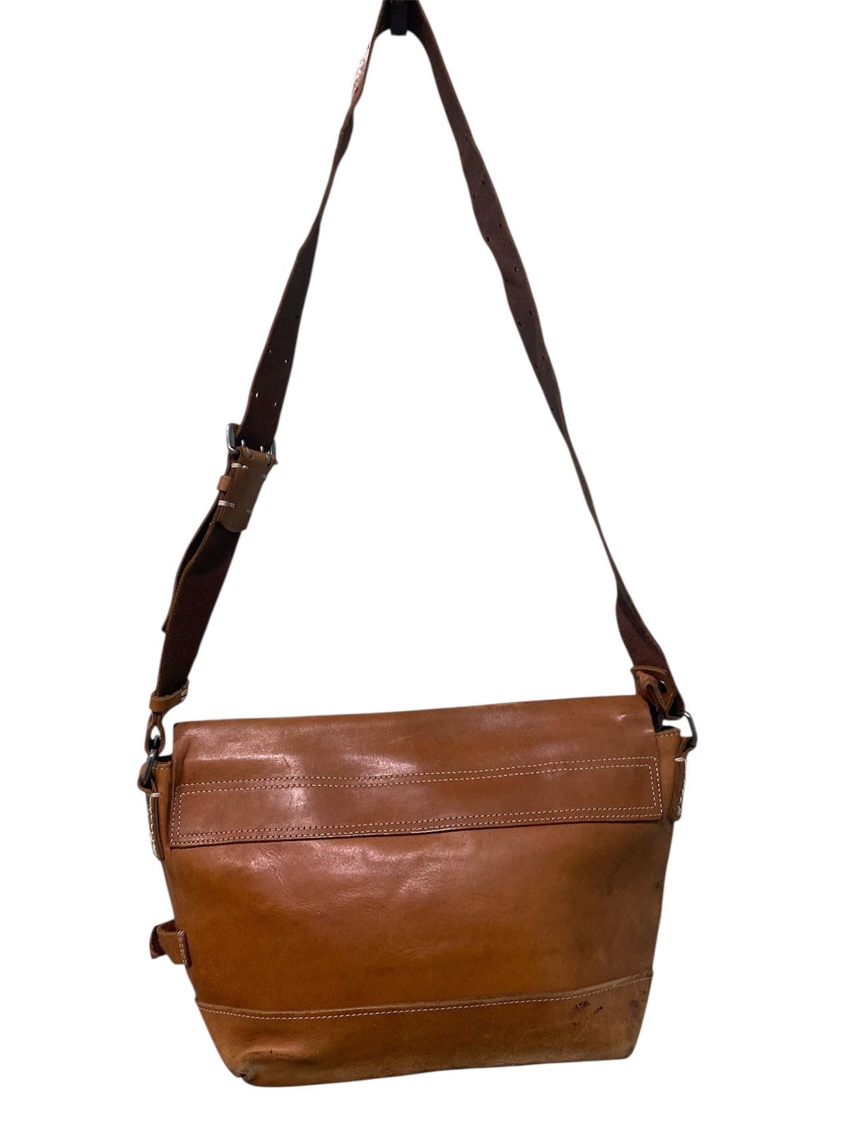 Japanese Brand Full Leather Patina 1203 Mano Fece Cross Body Bag Size ONE SIZE - 4 Thumbnail