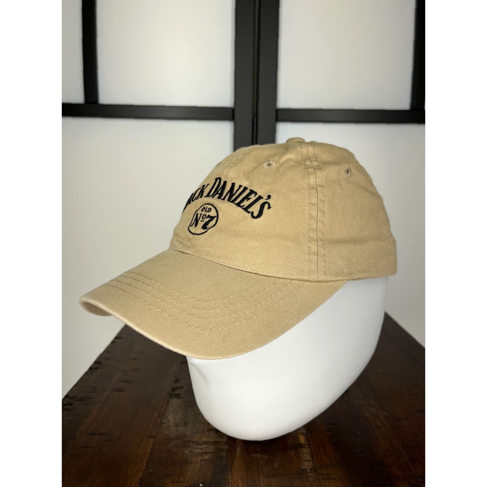 Vintage Jack Daniel's No7 Hat Adult One Size Beige Embroidered Cotton Strap Back Cap Size ONE SIZE - 4 Thumbnail