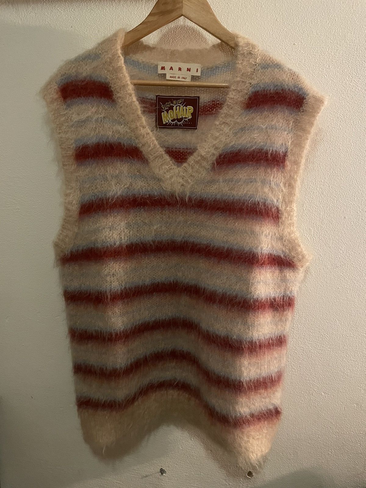 image of Marni Striped Mohair Vest, Men's (Size XL)