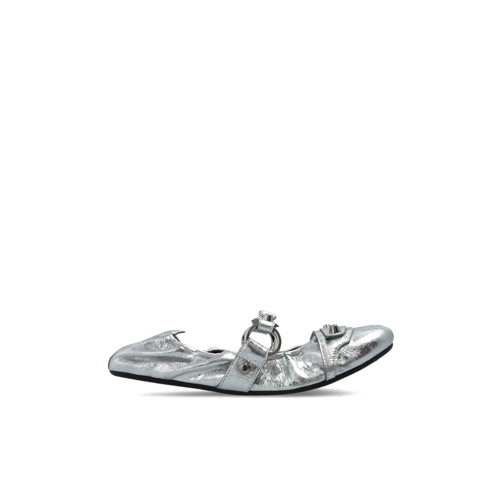 BALENCIAGA City Silver Ballerina Flats New & Authentic (Wome
