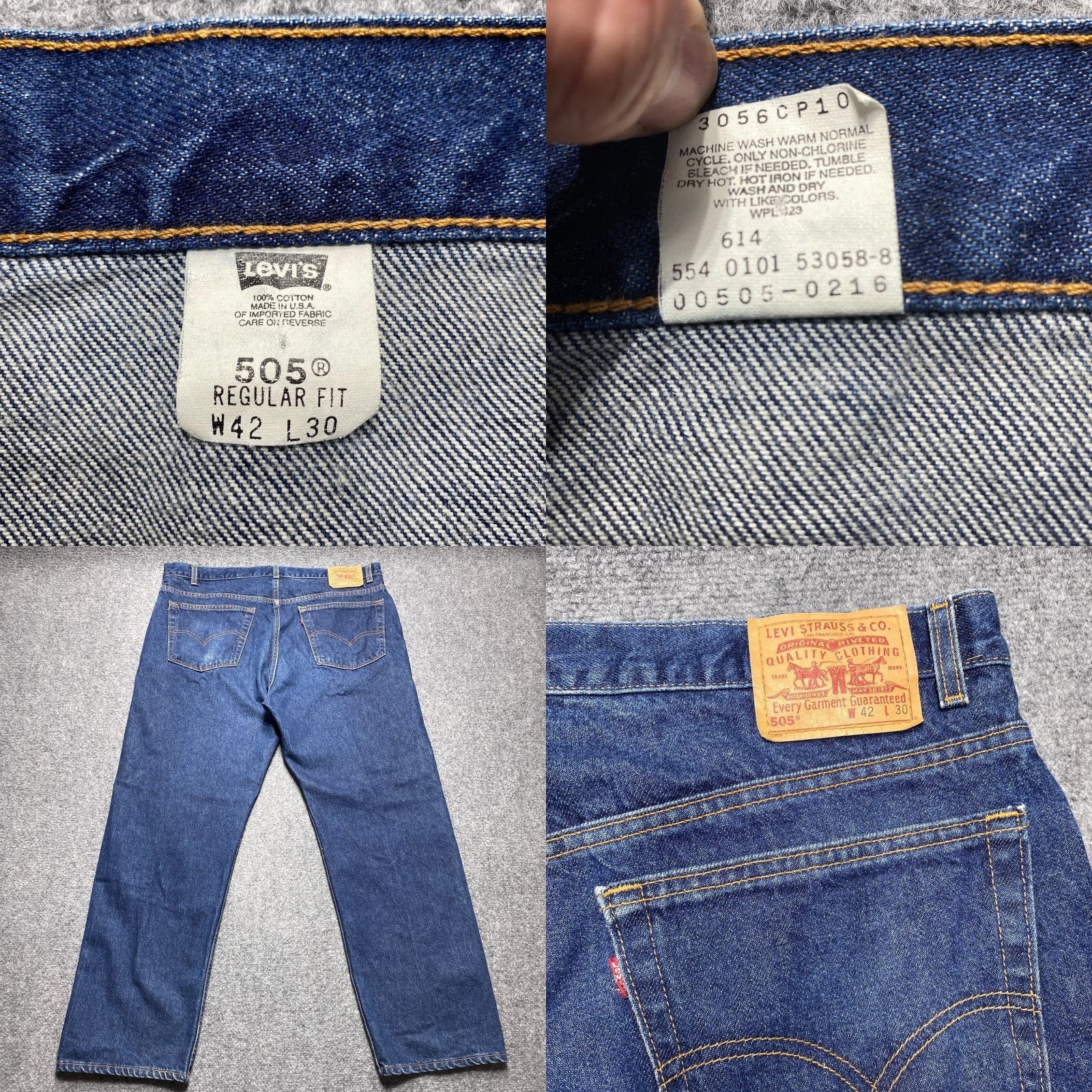 Levi's VINTAGE Levi's 505 Jeans Mens 42x30 Blue Regular Fit Straight Leg Made in USA Size US 42 / EU 58 - 8 Thumbnail