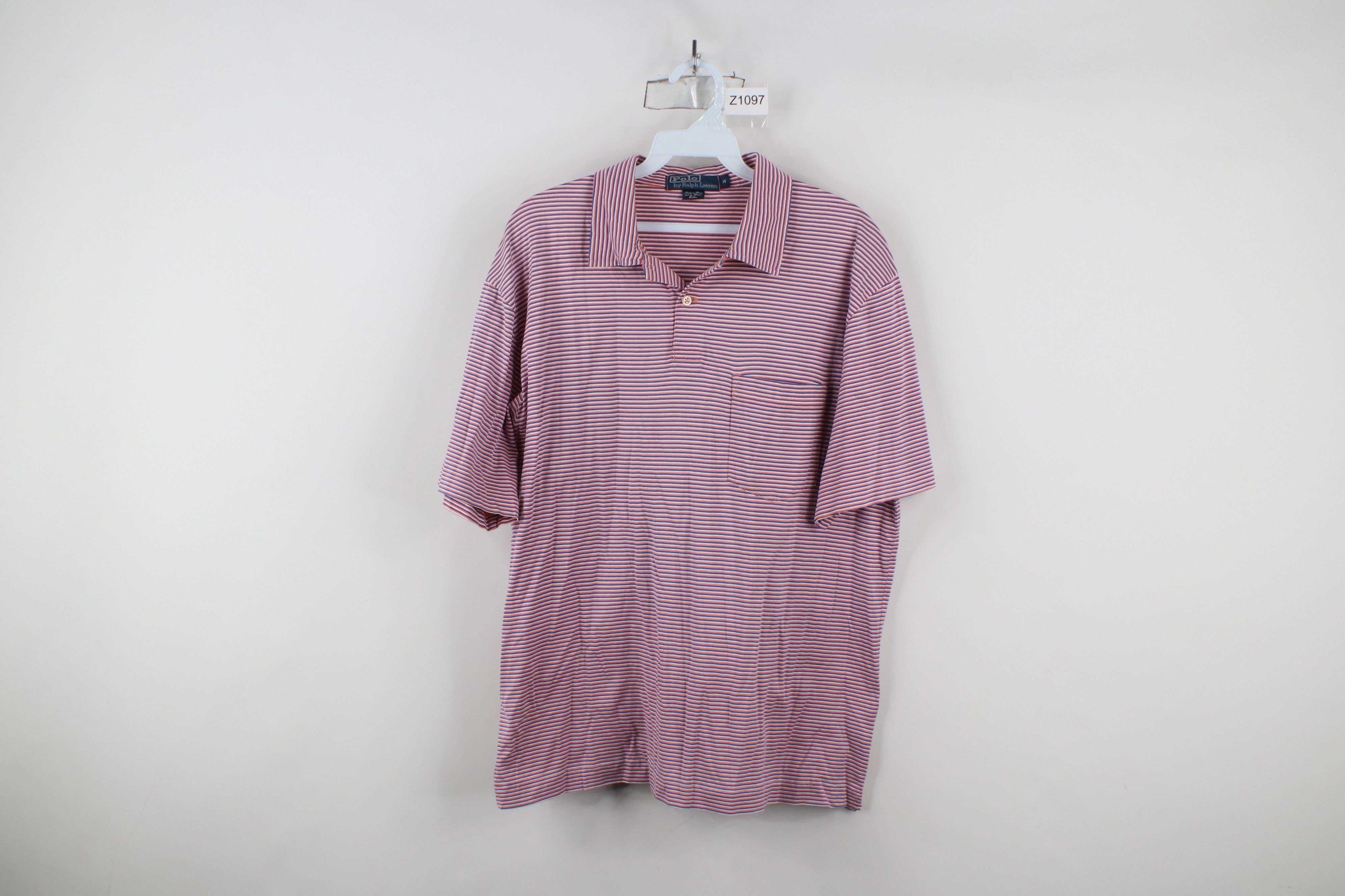 Ralph Lauren × Vintage Vintage Ralph Lauren Cotton Knit Striped Collared Polo Shirt Size US M / EU 48-50 / 2 - 1 Thumbnail