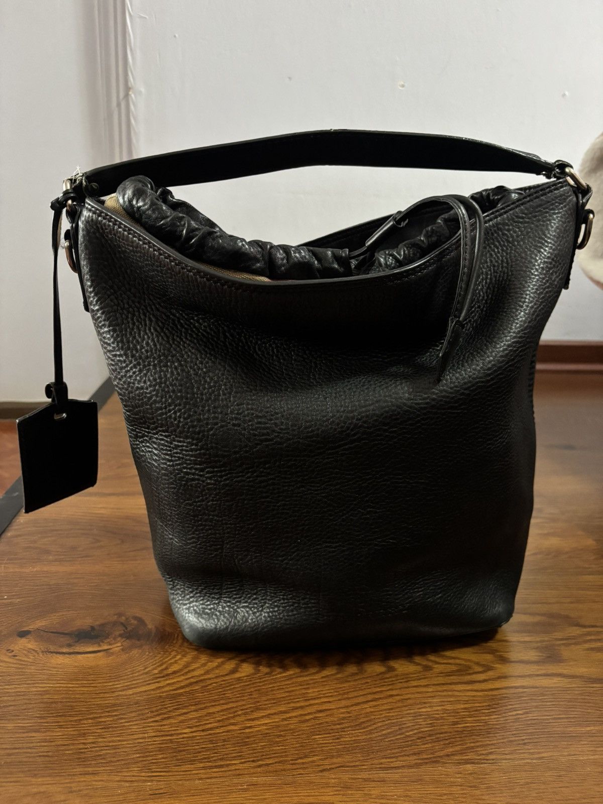 Burberry Burberry Black Leather Hobo Bag Authentic Vintage Nova Check Size ONE SIZE - 2 Thumbnail