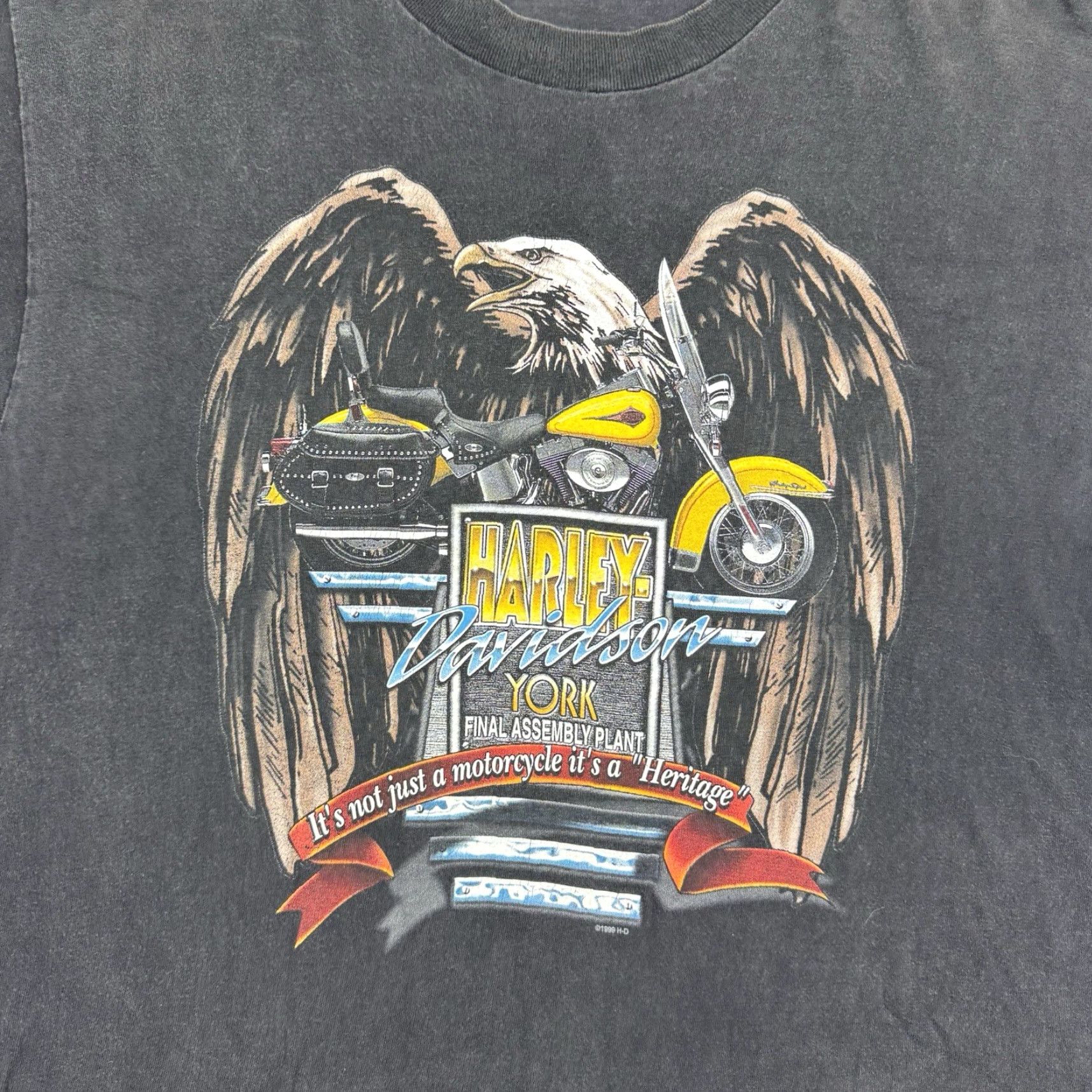 Harley Davidson VINTAGE Harley-Davidson T Shirt Adult L Eagle Motorcycle Biker York PA 90s Mens Size US L / EU 52-54 / 3 - 2 Thumbnail