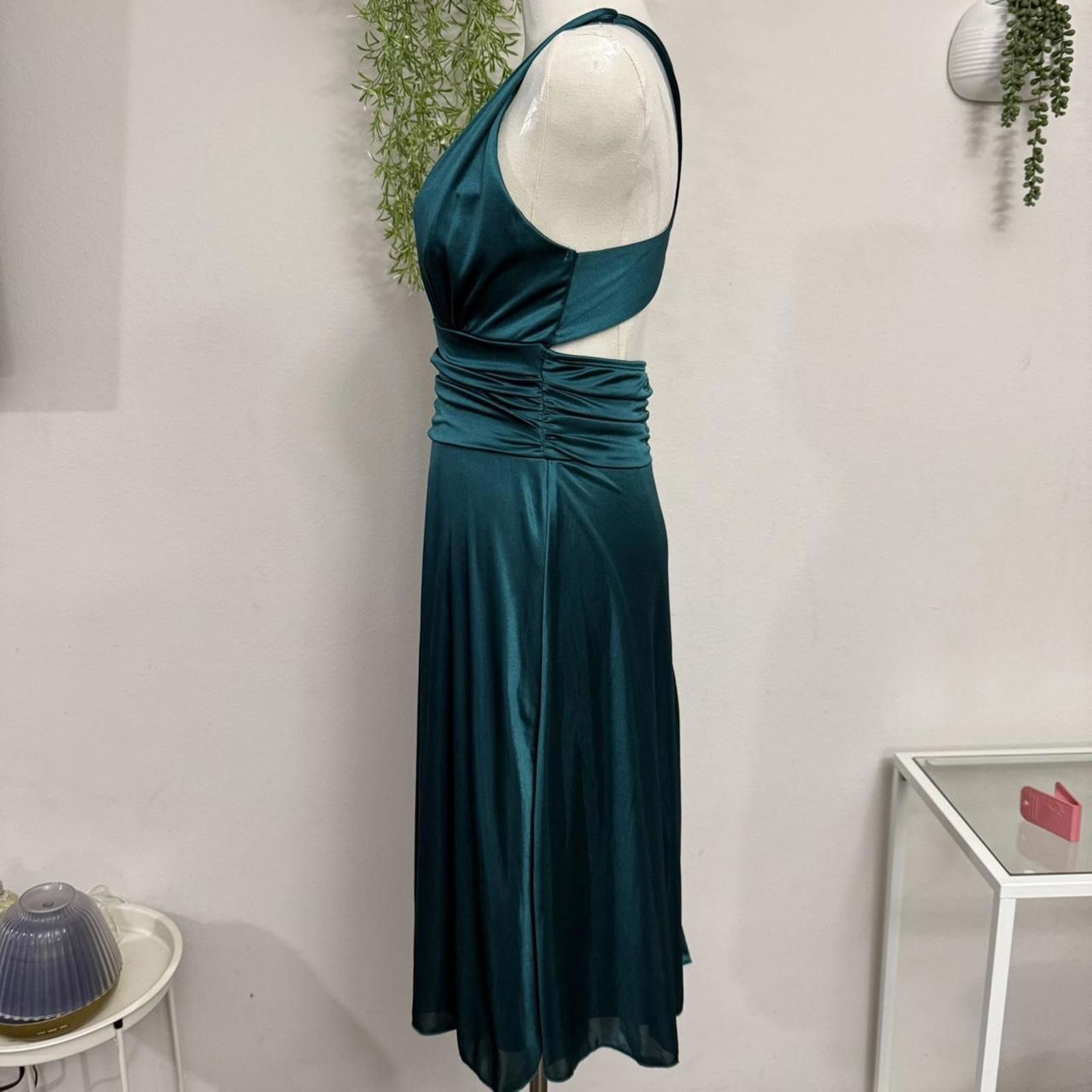 Designer Vintage y2k runched waist fairy teal cross back dress size s Size S / US 4 / IT 40 - 3 Thumbnail