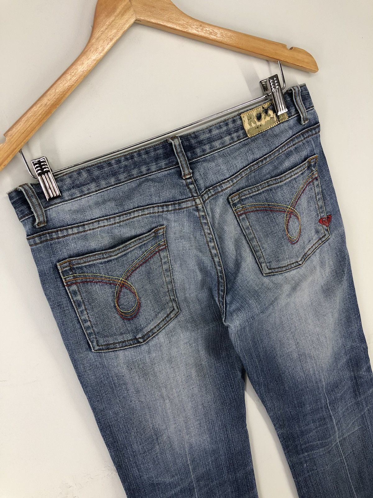 Japanese Brand × Quiksilver Roxy Jean Distressed Faded Blue Jeans Size 31" - 13 Thumbnail