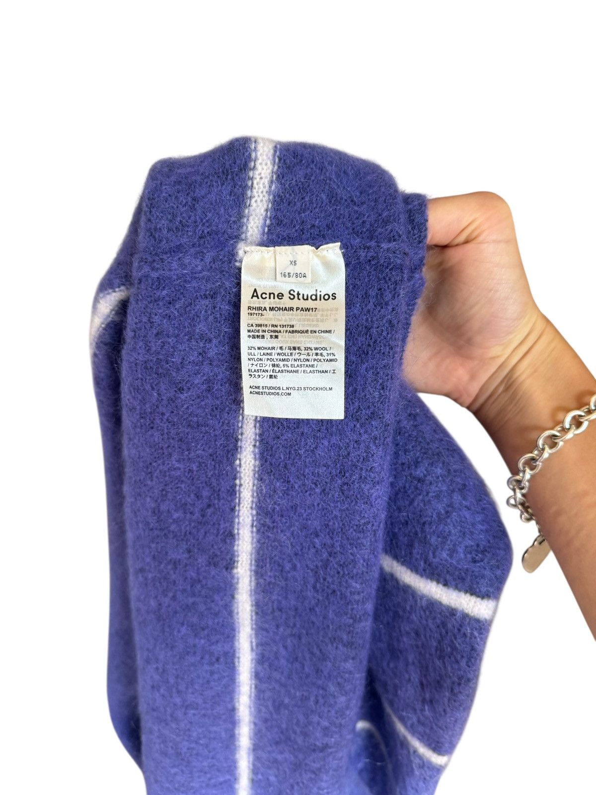 Acne Studios Blue and White Striped Sweater Size XS / US 0-2 / IT 36-38 - 4 Thumbnail