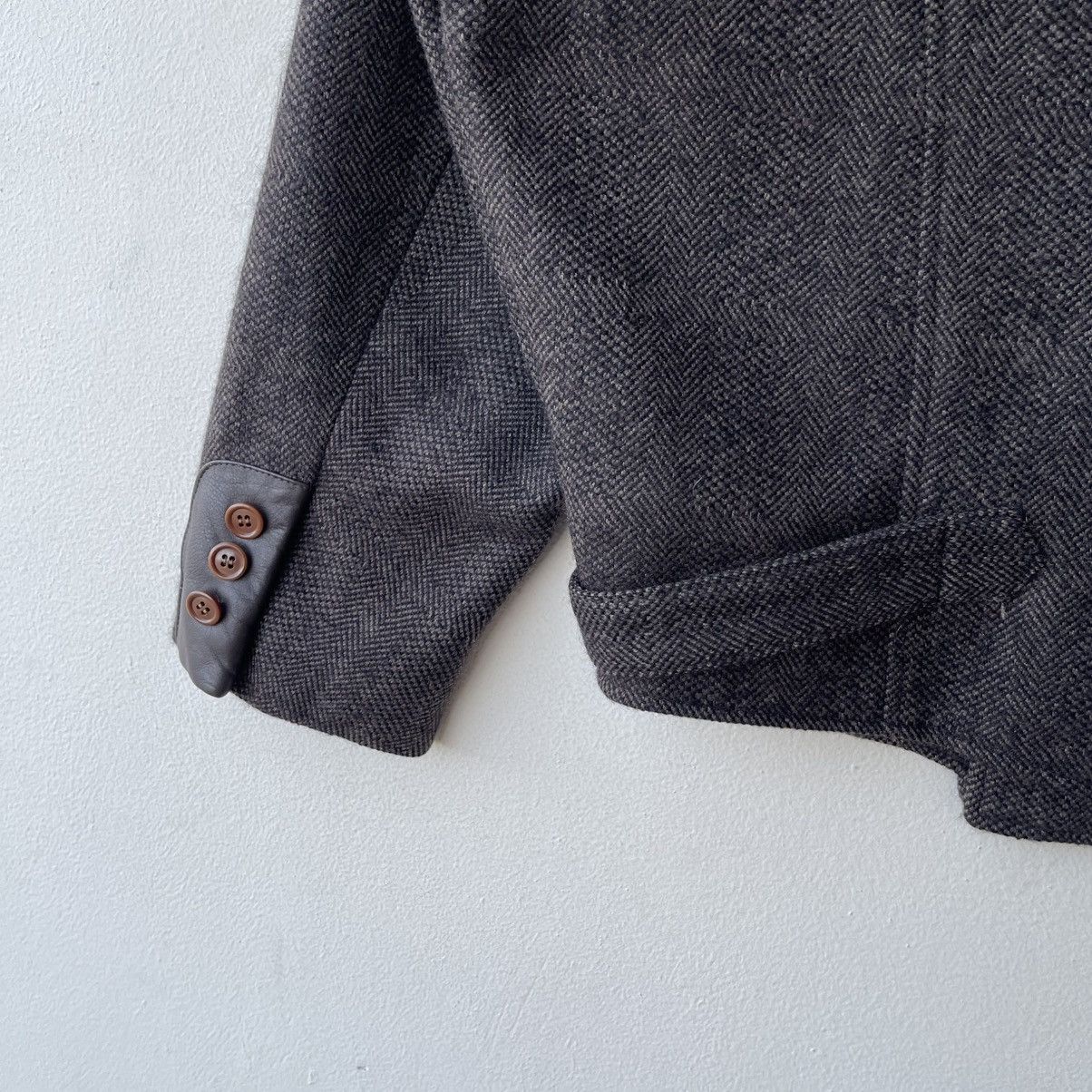 Vintage Olivier Massuger Paris Cropped Wool Herringbone Blouson Size US M / EU 48-50 / 2 - 10 Thumbnail