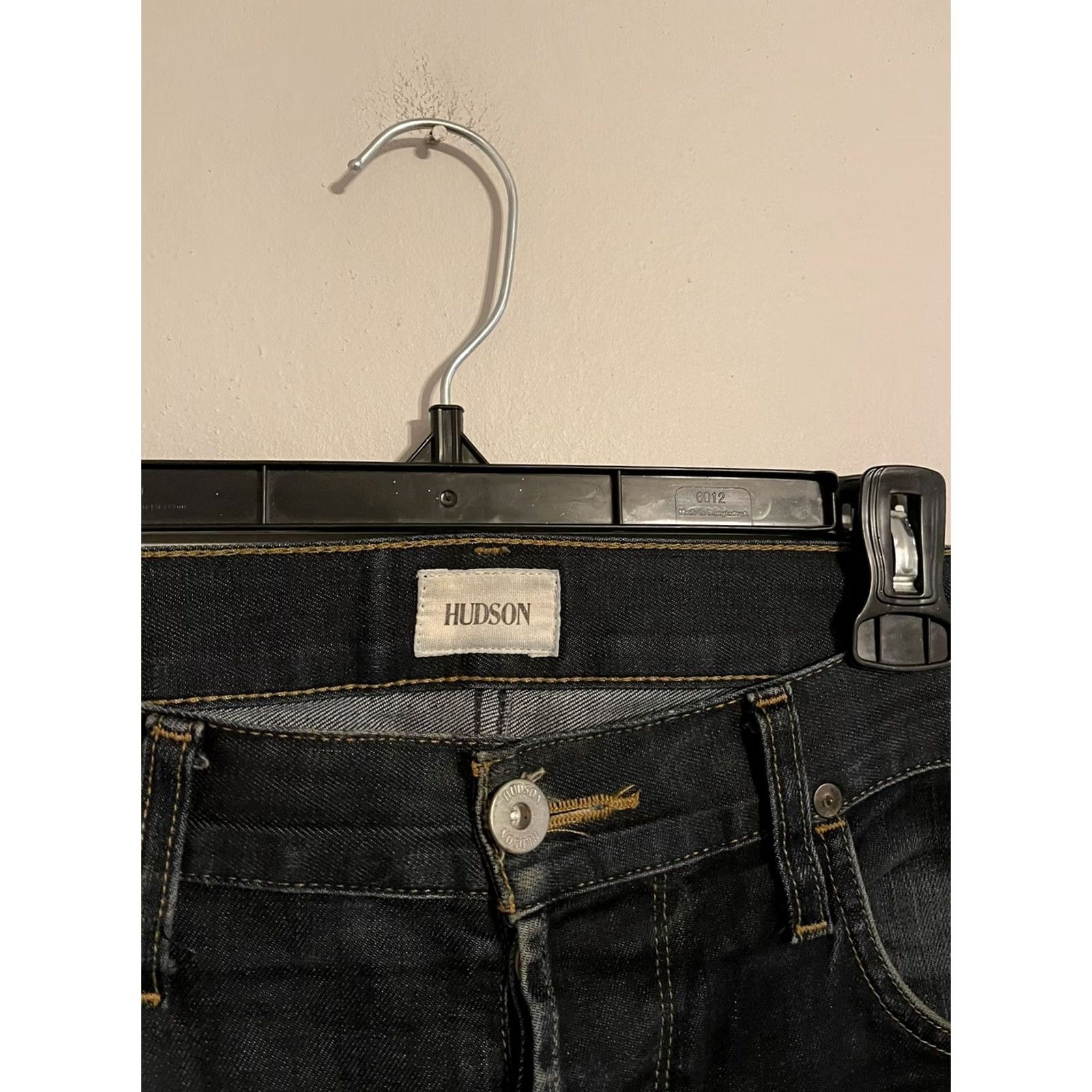 Hudson Hudson Byron Jeans Men's 34 36x27 Straight Fit Dark Denim Button Fly 5 Pocket Size US 34 / EU 50 - 2 Thumbnail