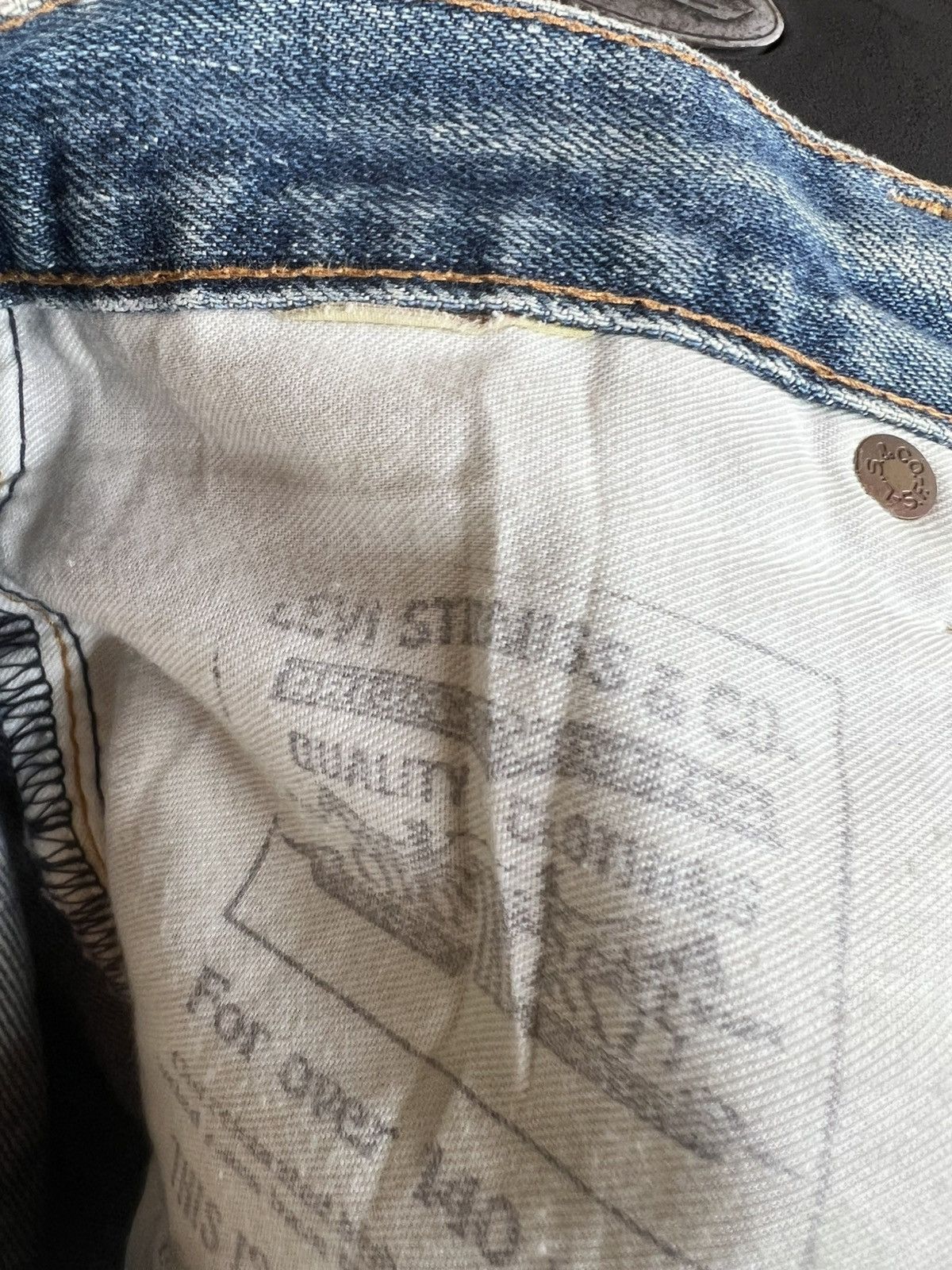 Levi's 90s Levi’s 502 XX Big E Aging Distress Denim Selvedge Jeans Size US 29 - 22 Thumbnail