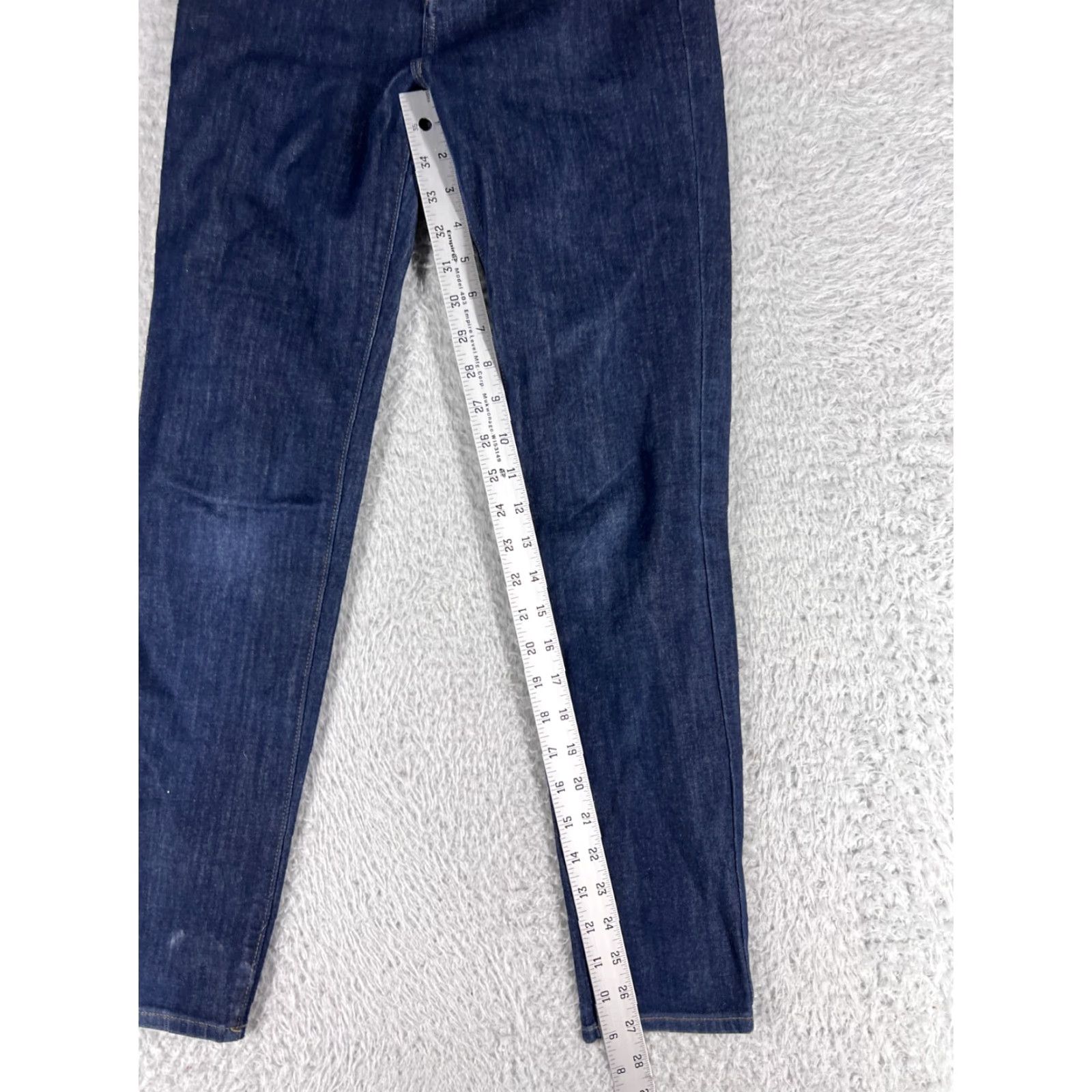 Uniqlo Uniqlo Jeans Women 2 Blue Denim Tapered Dark Wash Stretch Cotton Blend Regular Rise Mid Inseam 27" 5-Pocket Zip Front Womens Jeans Blue 2 Size 26" / US 2 / IT 38 - 7 Thumbnail