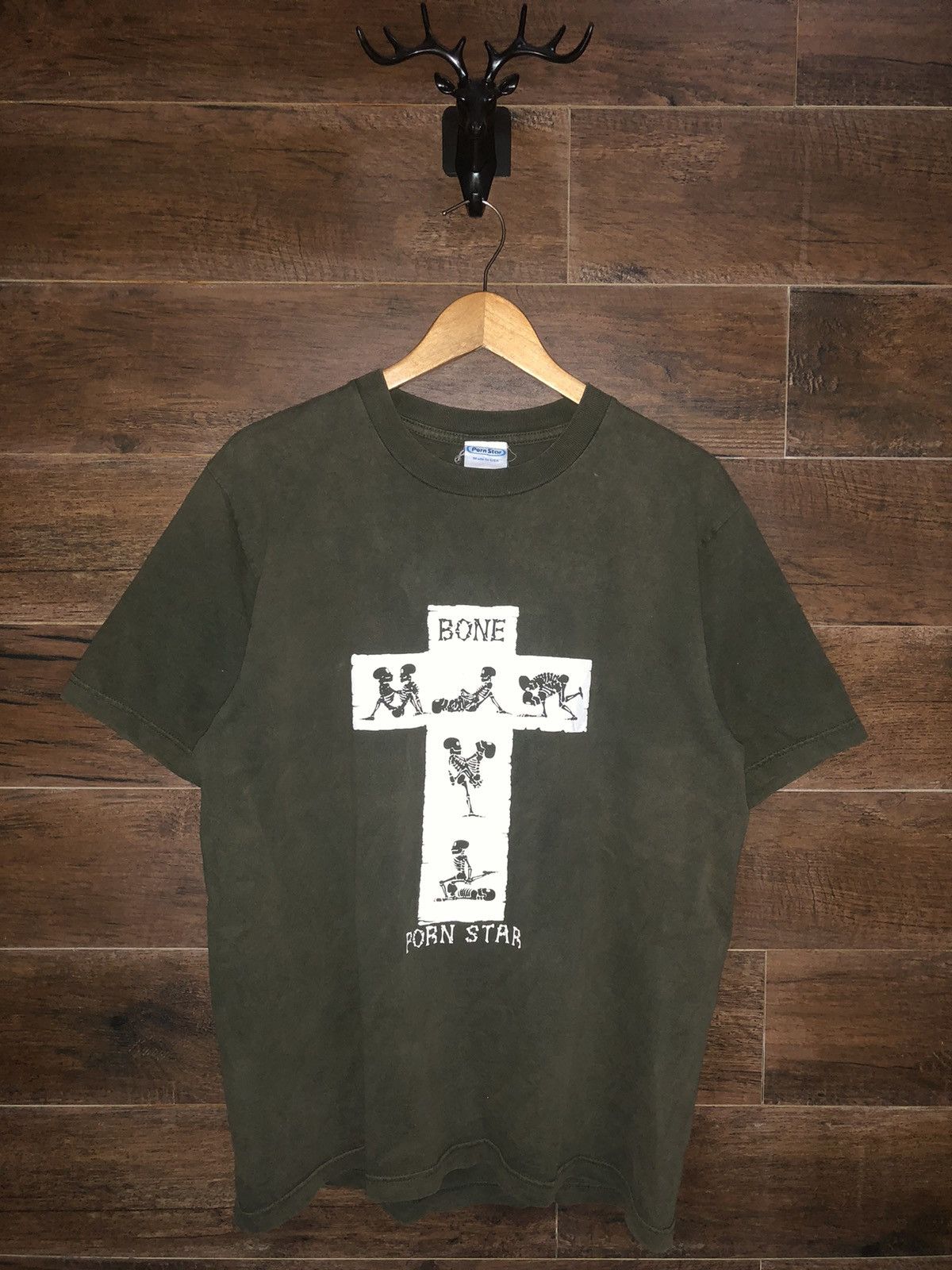 Rare Vintage Porn Star Skateboard 90s Bone Crosses Shirt
