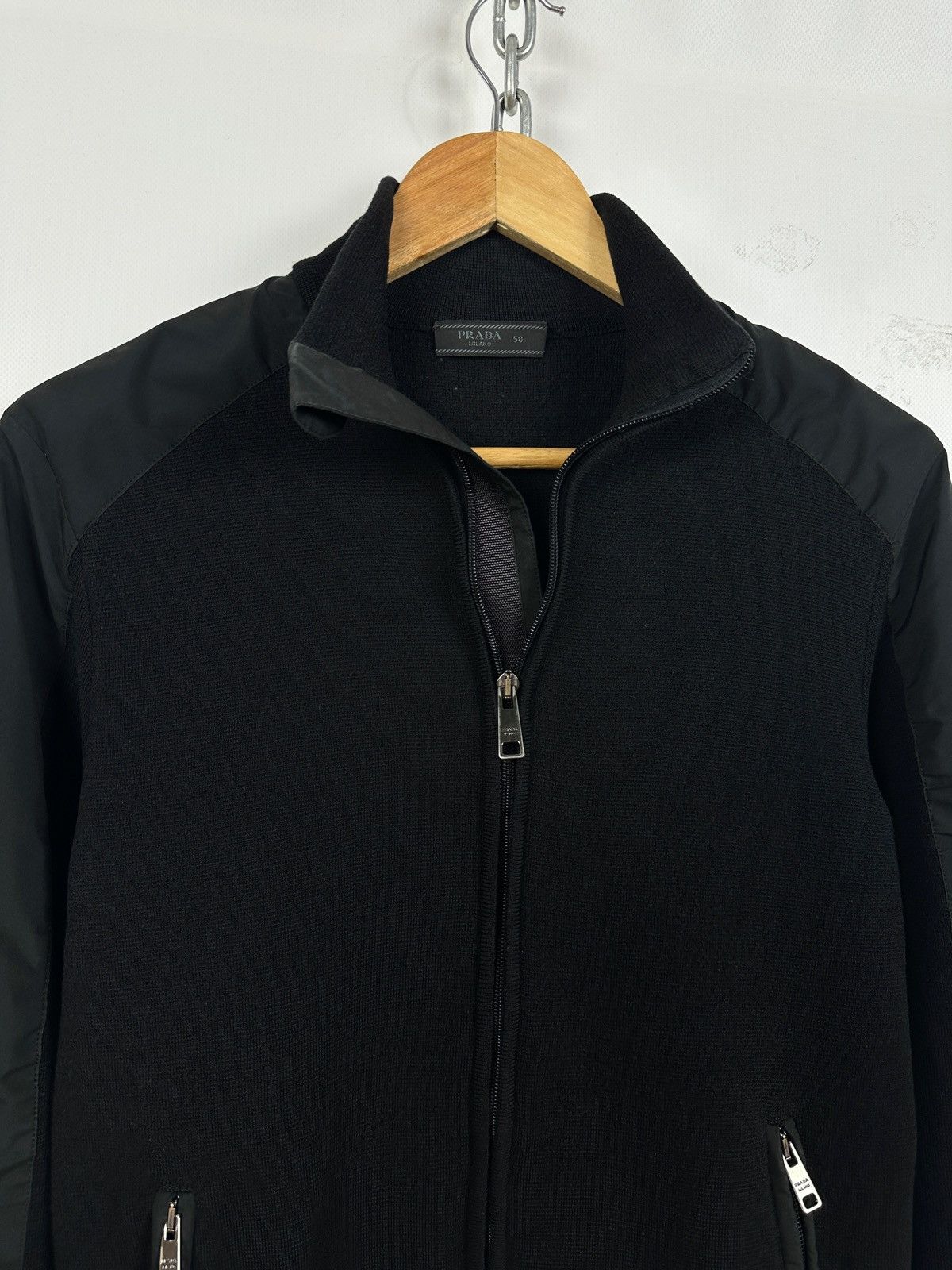 Prada Prada Red Tab Wool/Nylon Technical Knit Full Zip Jacket Size US M / EU 48-50 / 2 - 7 Thumbnail