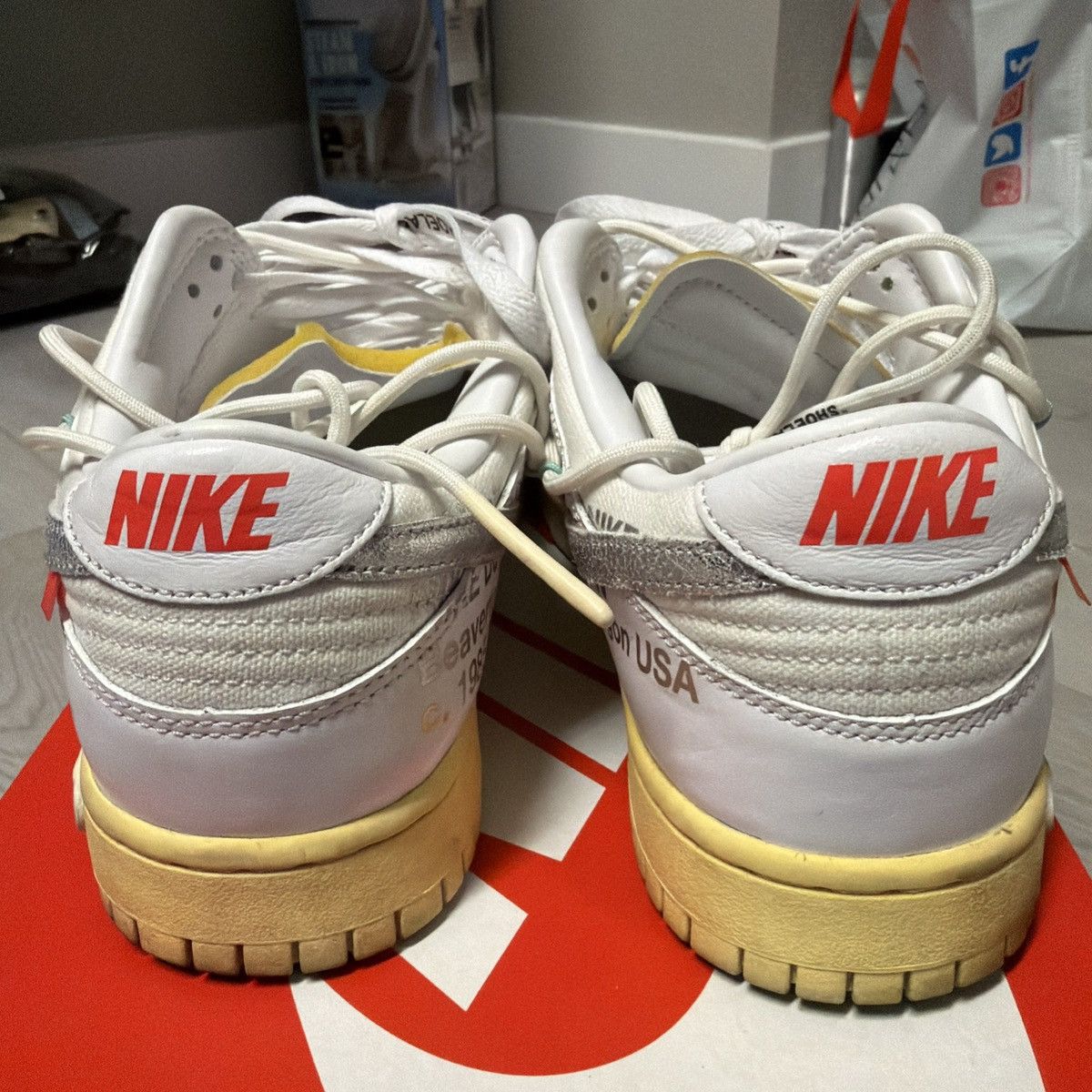 Nike × Off-White Lot 50 Off White Dunk Low Size 9.5 Size US 9.5 / EU 42-43 - 5 Thumbnail