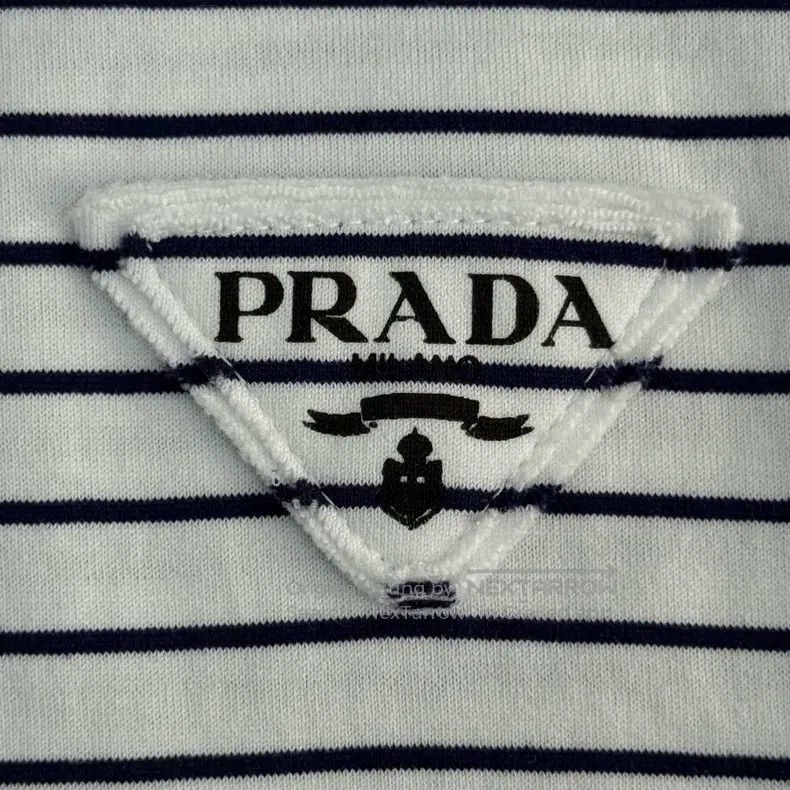Prada Prada White striped patch letter triangle label short slee Size US XS / EU 42 / 0 - 8 Thumbnail
