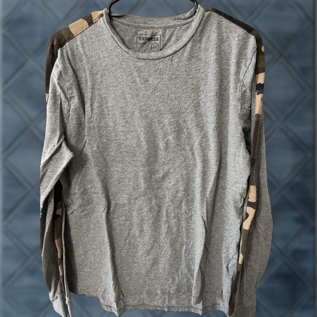 Express Express Gray Long Sleeve Shirt Men's Large Fit Camo Quality Size US L / EU 52-54 / 3 - 1 Thumbnail